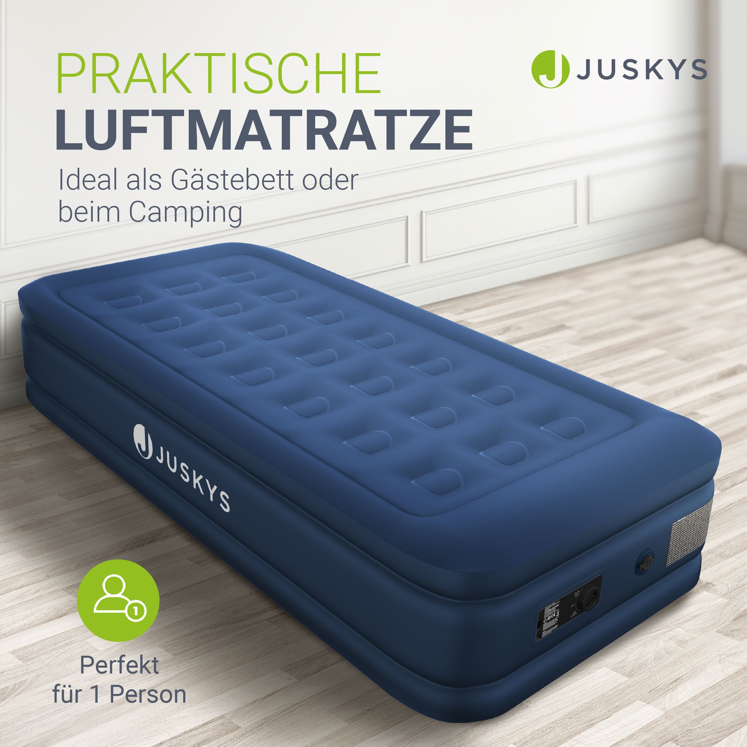 Juskys Luftmatratze Sapri, Einzel-Luftbett, selbstaufblasend, wasserdicht, günstig online kaufen