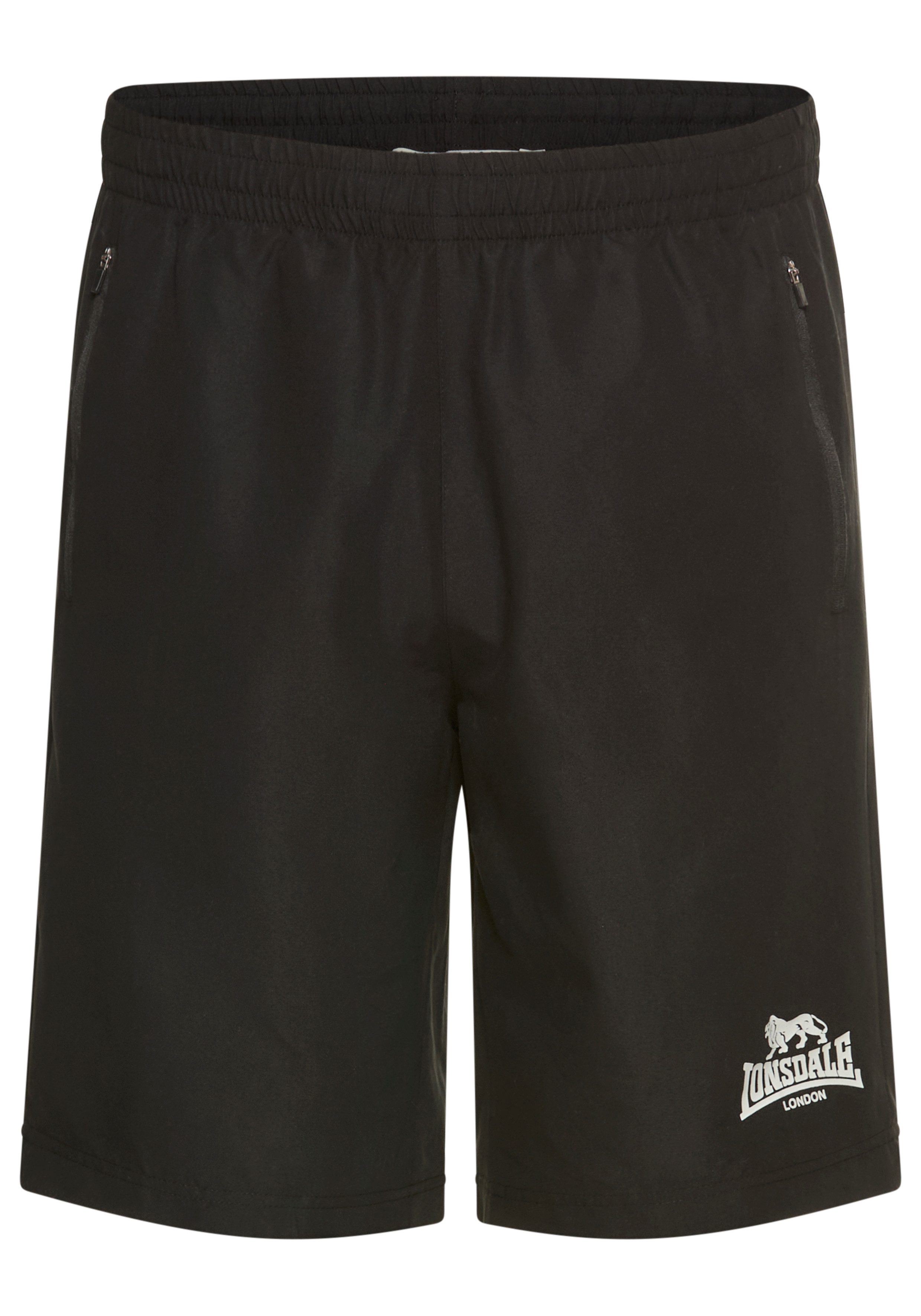Lonsdale Trainingsshorts BROXFIELD mit seitlichen Reißverschlusstaschen, aus leichtem Polyestergewebe
