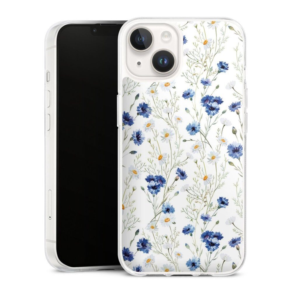 DeinDesign Handyhülle Muster Blume Blumen Flower Pattern 6, Apple iPhone 14 Silikon Hülle Bumper Case Handy Schutzhülle