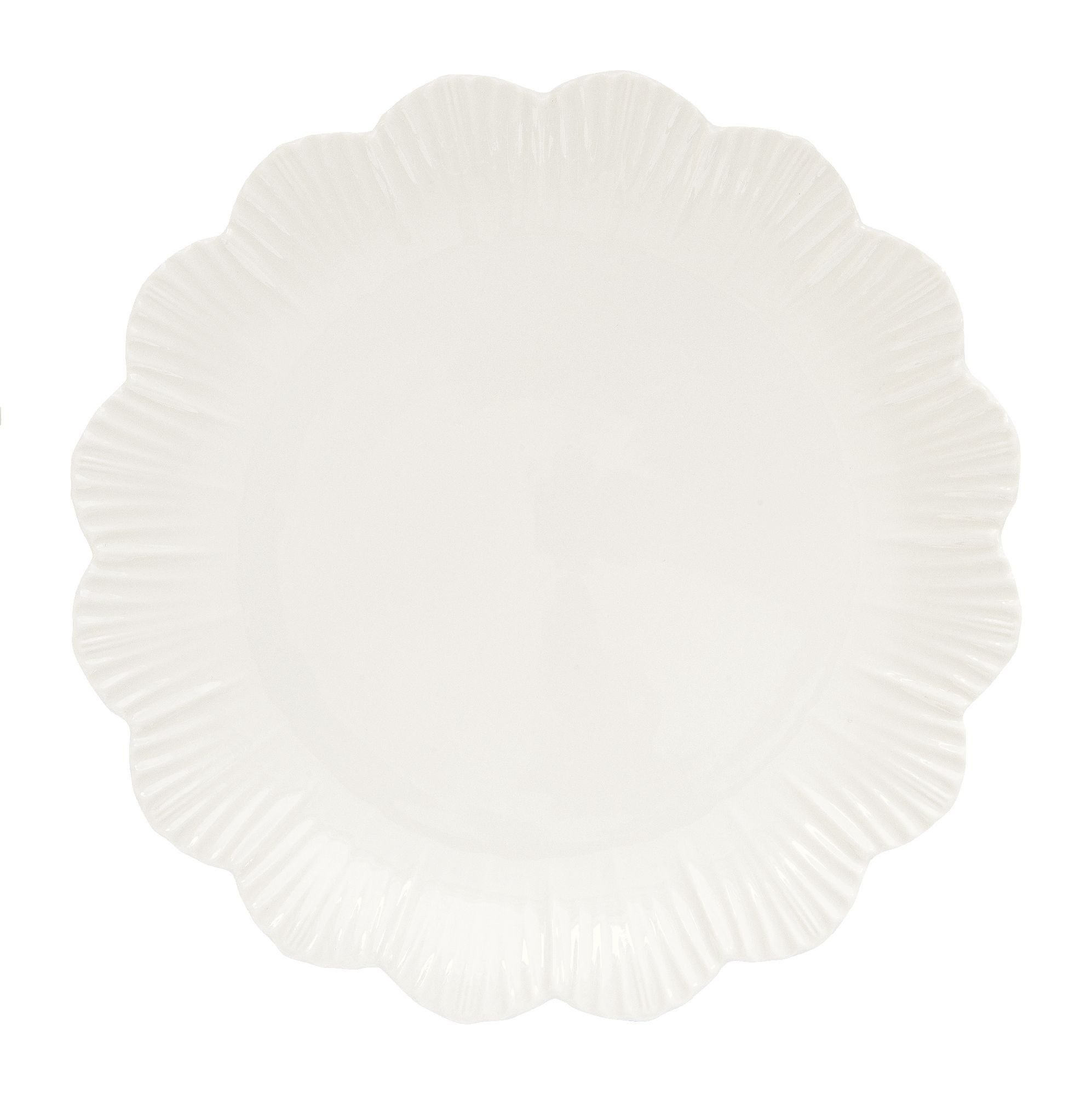 EasyLife Frühstücksteller Fleuri Bianco, Spülmaschinengeeignet, Weiß, Blüte, ⌀ 21cm, Weiß, Blüte, H: cm