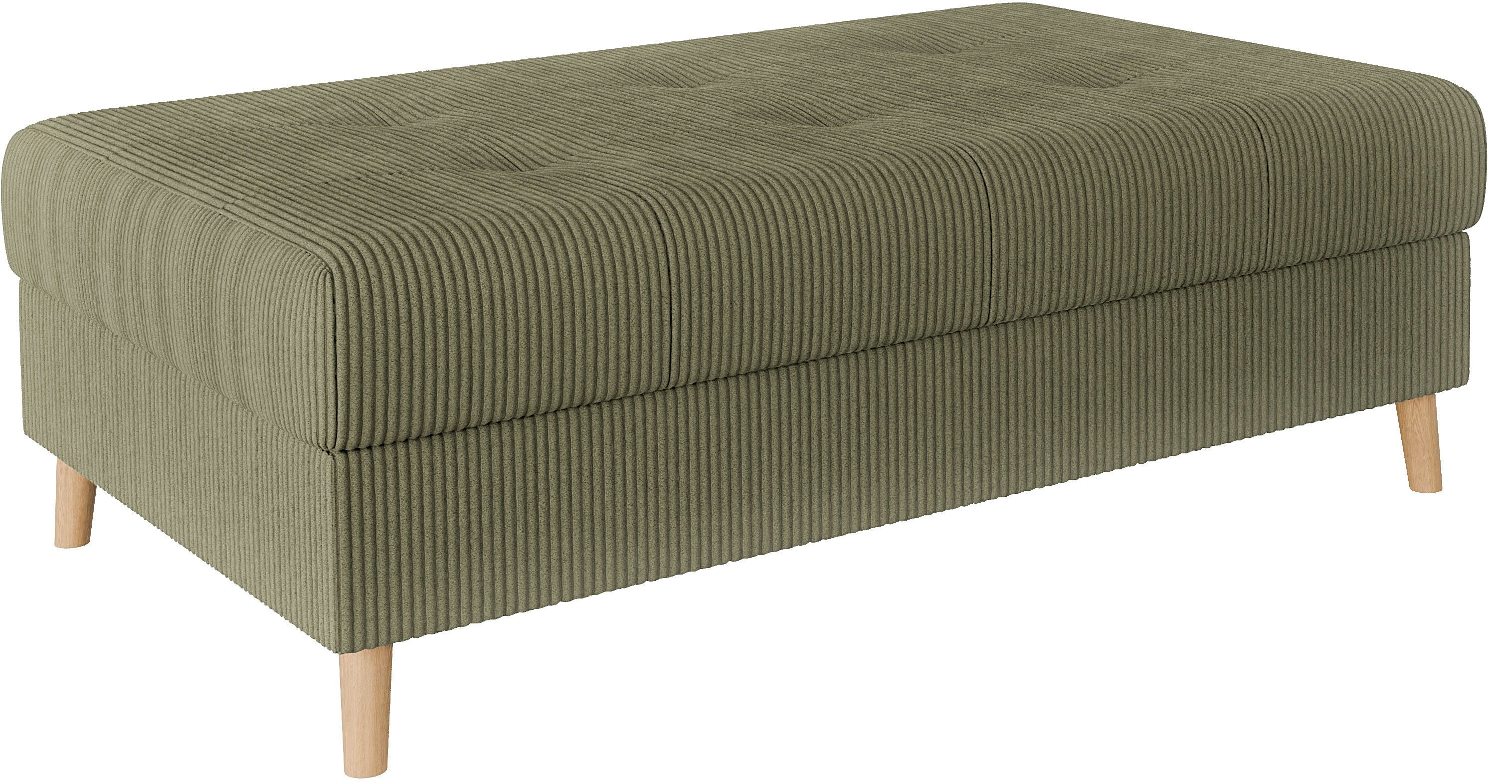Home affaire Polsterhocker CHARRE XXL, Steppung im Sitzbereich, Maße: B/T/H: 118/73/40 cm, passend zur Serie CHARRE, auch in Cord und Bouclé