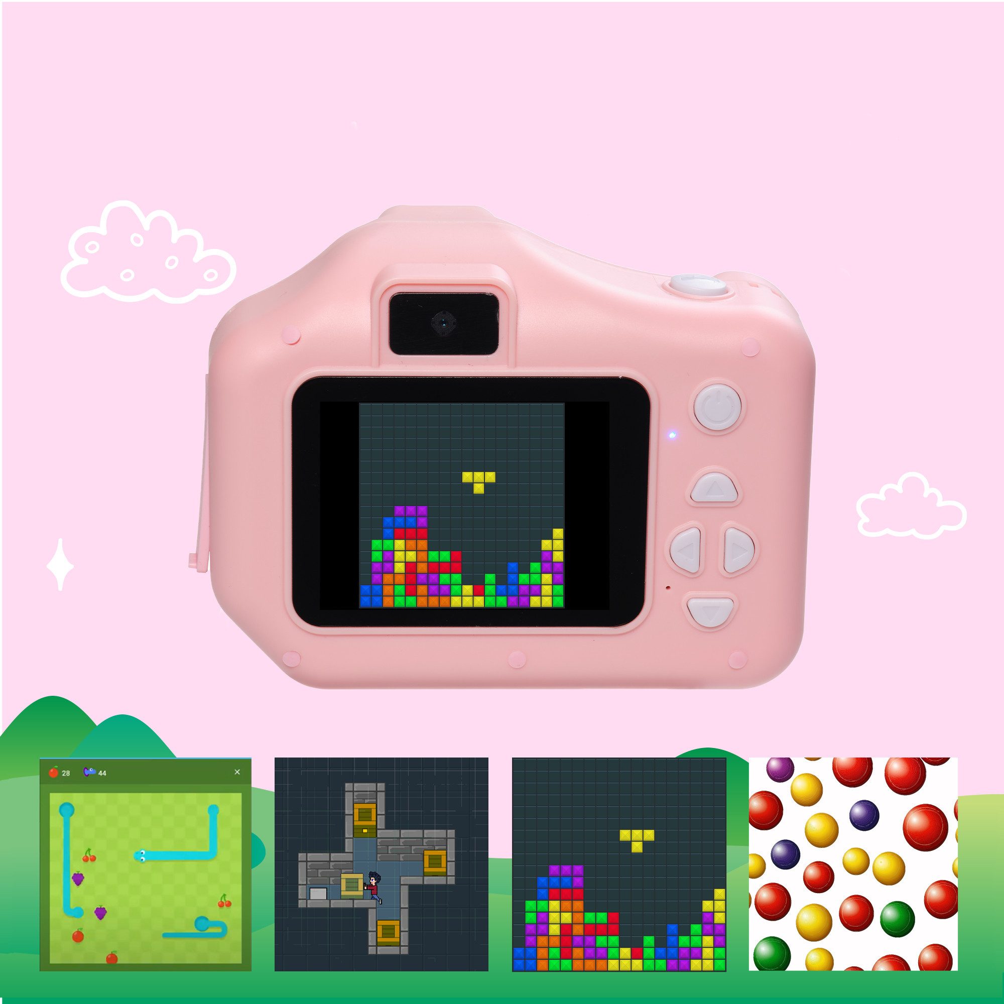 Denver KPC-1370P Kinderkamera (0 MP, Thermodruck, 3 Papierrollen inkl., Selfie-Linse, 10× Digitalzoom)