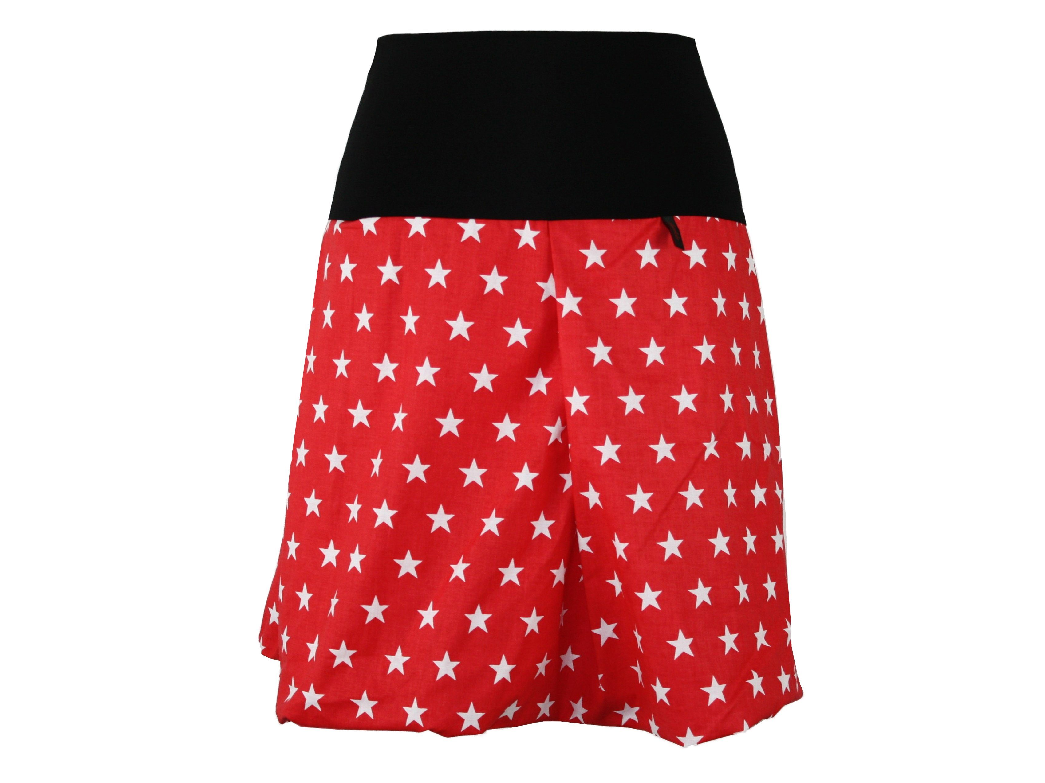 dunkle design Ballonrock Baumwolle Sterne 51cm elastischer Bund