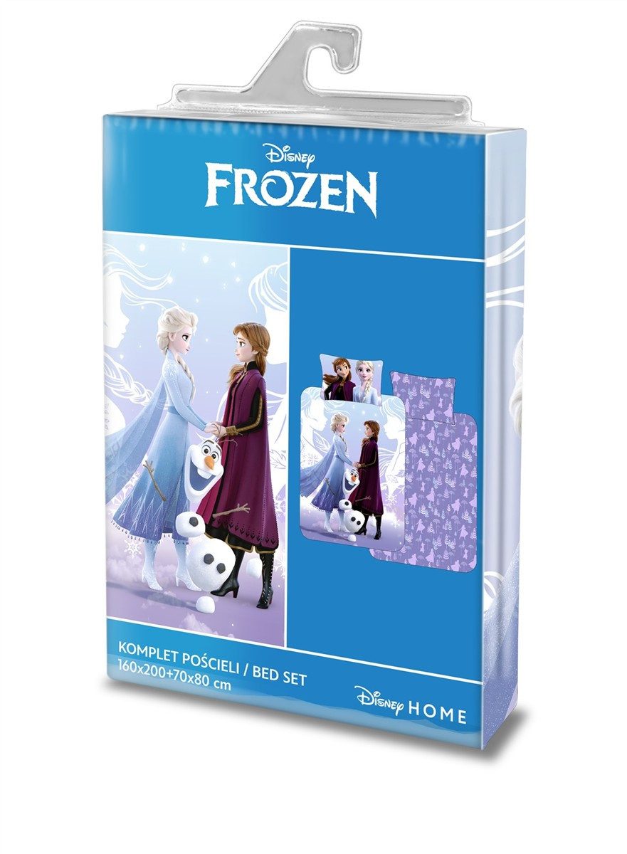 Disney Frozen Bettwäsche Kinder-Bettwäsche „Frozen – Anna, Olaf & Elsa“ 160x200 + 70x80, 100