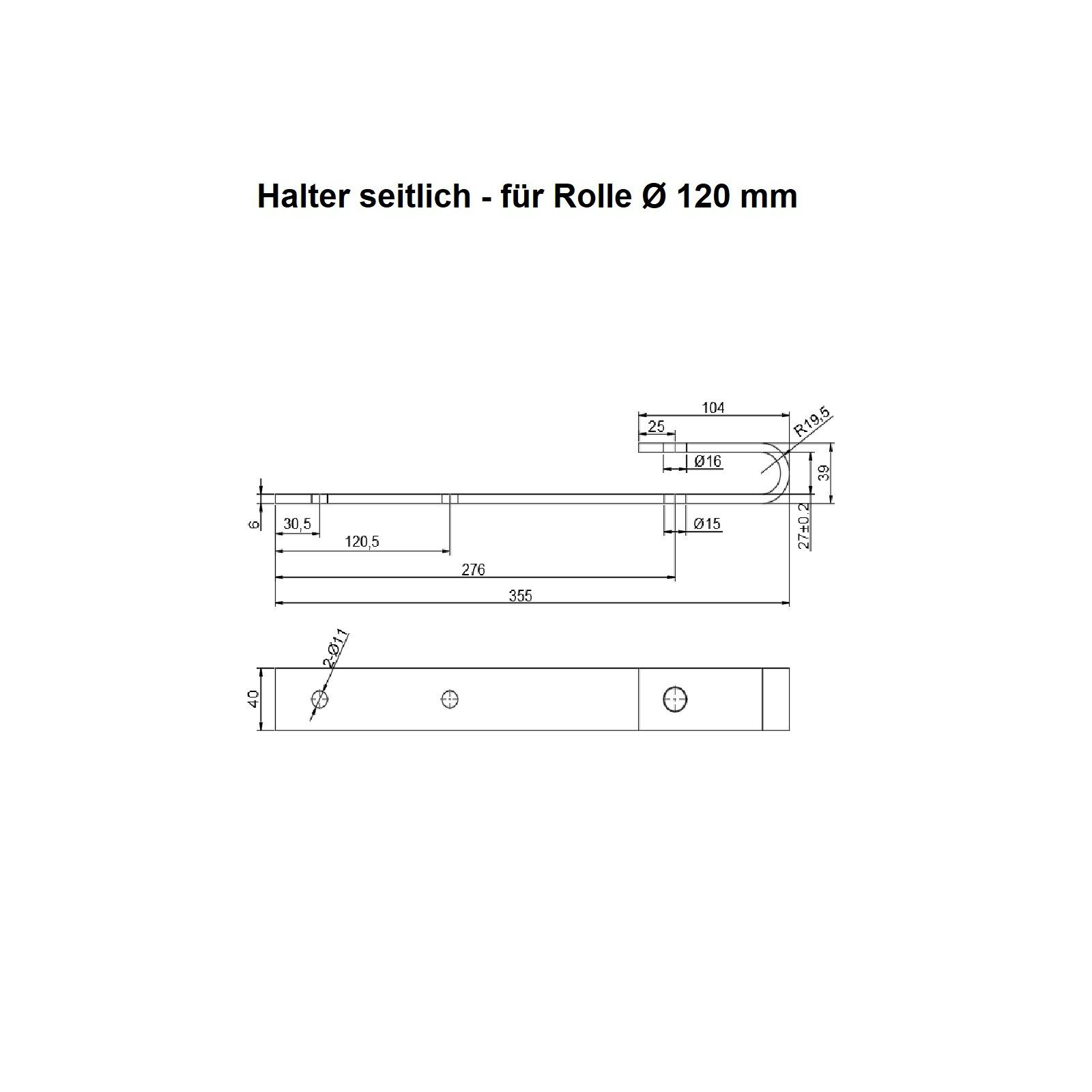 SO-TECH® Schiebetür Beschlag-Set mit Soft-Close, schwarz, aus Stahl, bis 100 kg, 2-tlg. Laufschiene / Montage: seitlich