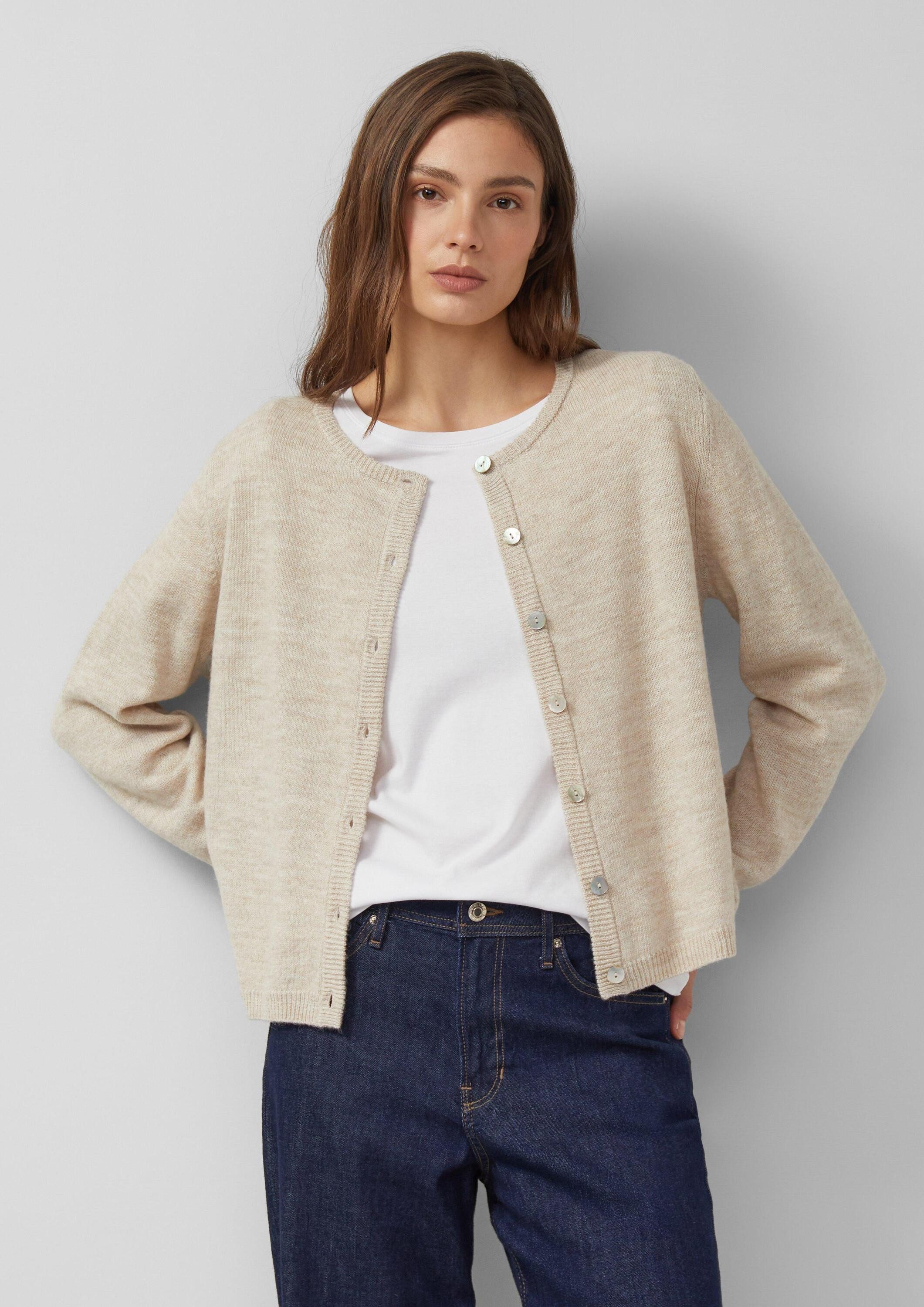 s.Oliver Cardigan Strickjacke Weiche Strickjacke aus Alpakamix