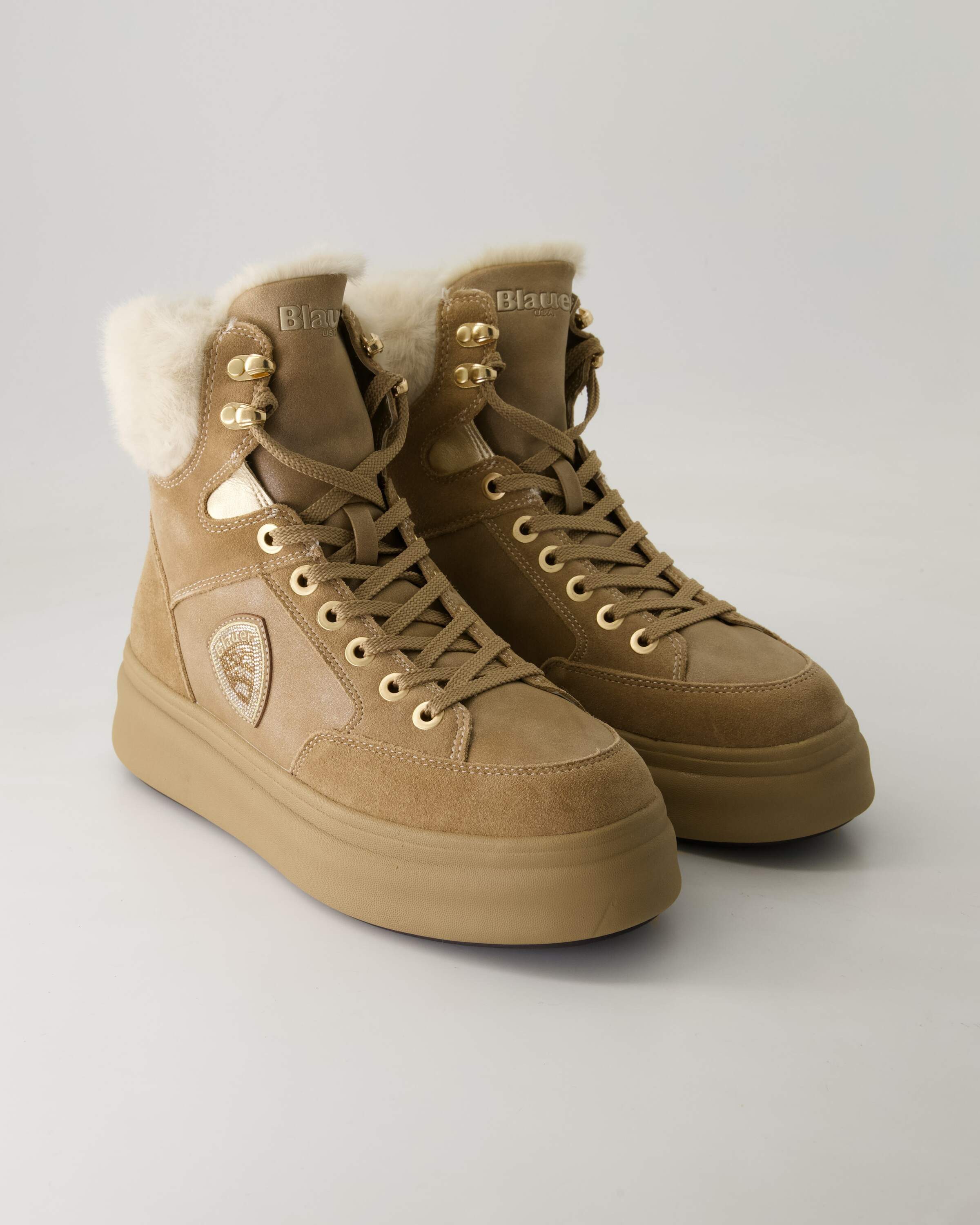 Blauer Emery01 Winterstiefelette Obermaterial: Leder und Sonstiges Material
