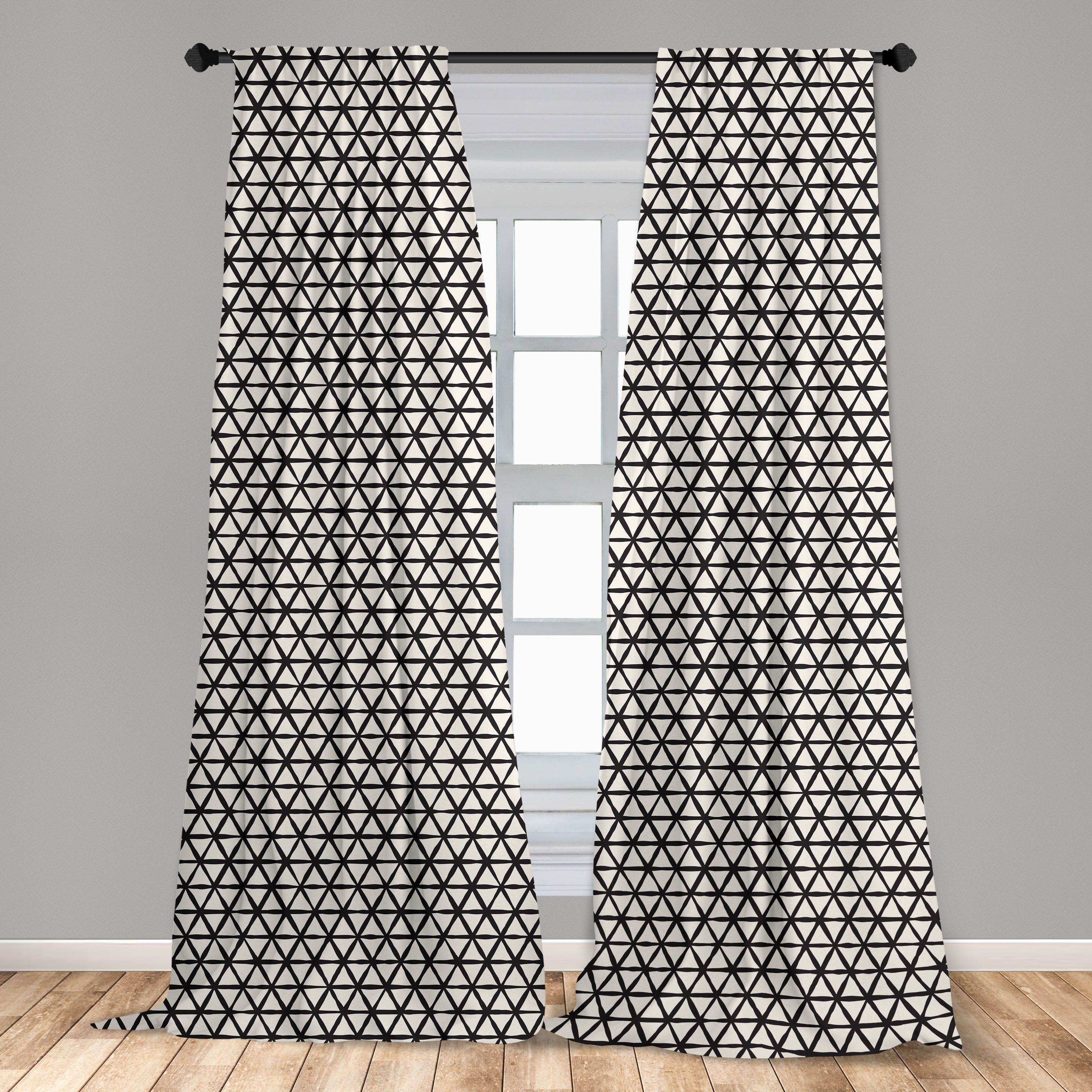 Gardine Vorhang für Wohnzimmer Abstrakt Tribal Schlafzimmer Microfaser, Inspired Dekor, Abakuhaus, Rhombus