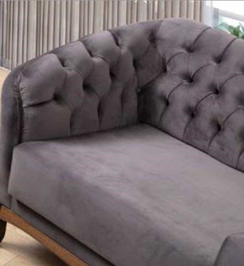 JVmoebel Sofa Chesterfield Graue Sofas Made in 3+2+1 Sessel Sofagarnitur Sitzer Polster, Sofa Europe