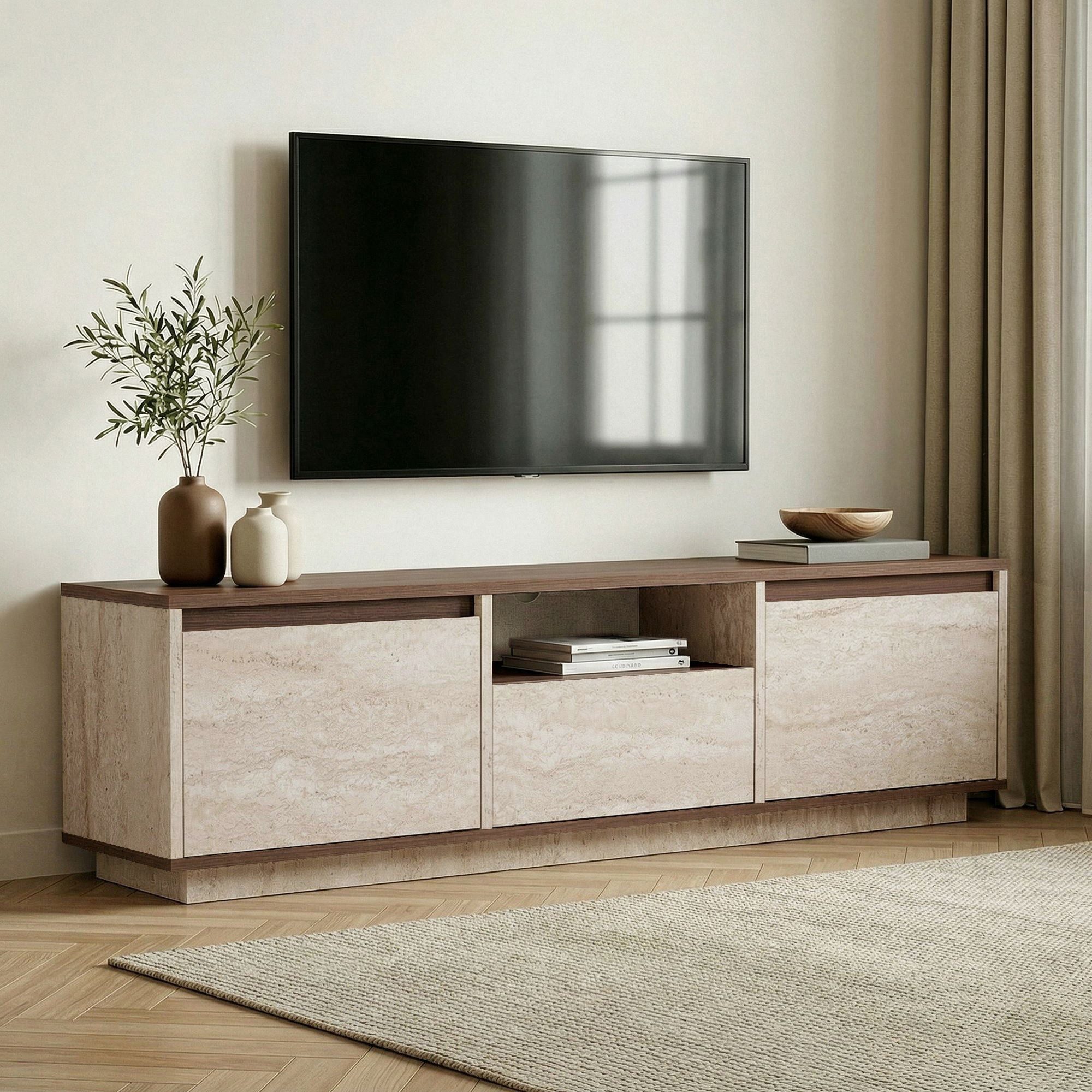 Skye Decor Sideboard Nordure Sentinel (Packung, 1 St., 1 TV Board), Japandi Design,Breite 160 cm, griffloses Design mit Stauraum