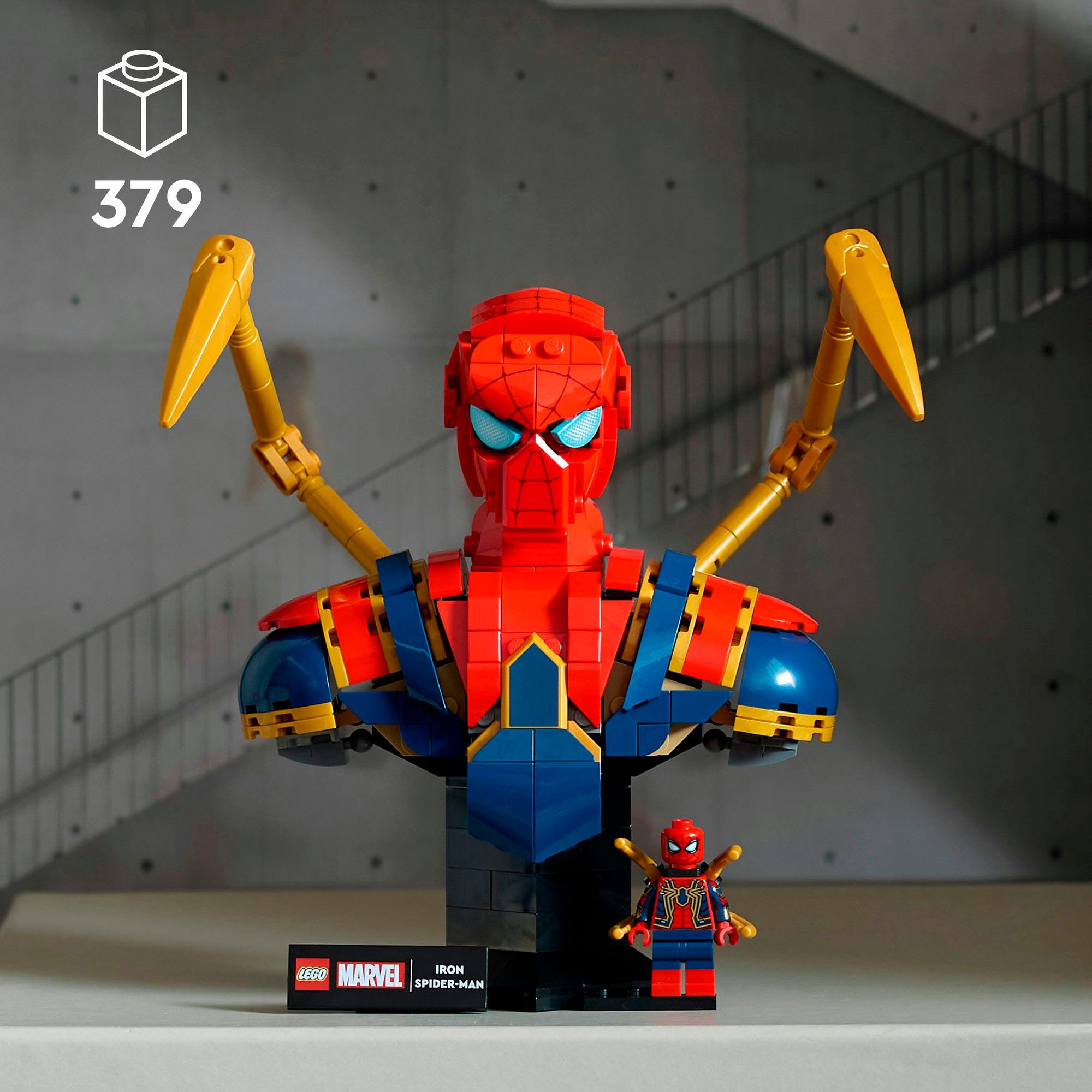 LEGO® Iron Spider-Man Büste (76326), LEGO Super Heroes Konstruktionsspielsteine, (379 St), Made in Europe