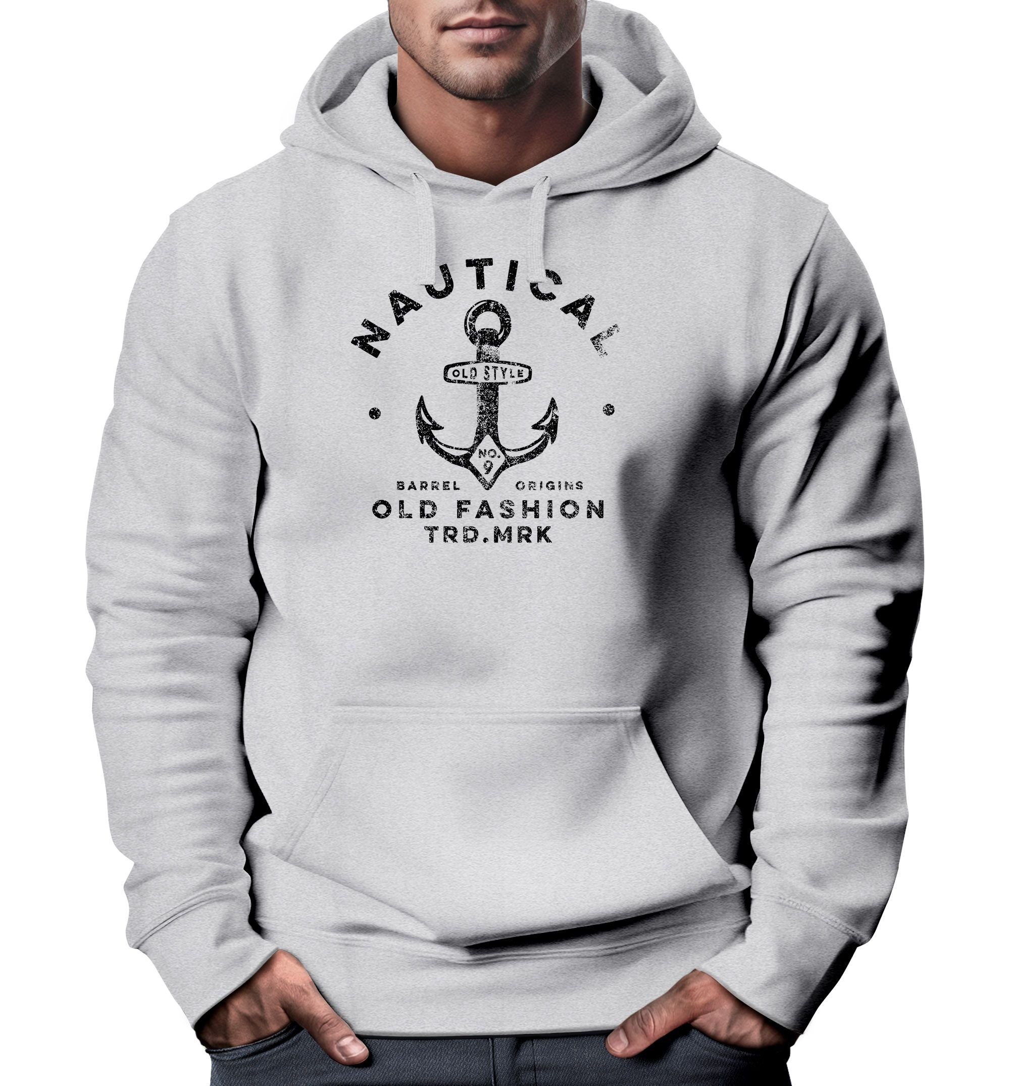 Neverless Hoodie Hoodie Herren Anker Motiv günstig online kaufen