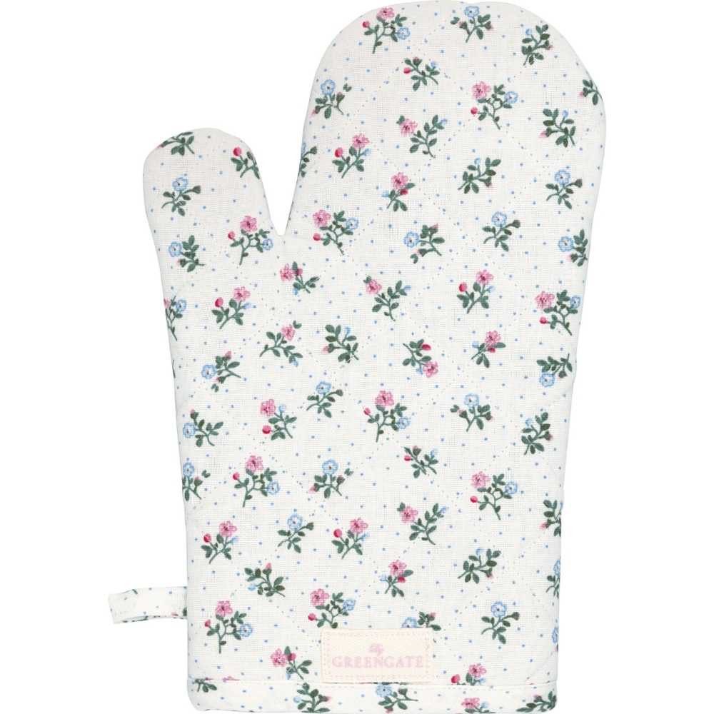 Greengate Topfhandschuhe Greengate Ofenhandschuh CELIA Weiß mit Blumen