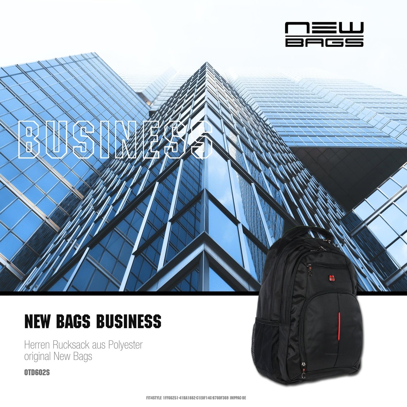 New Bags Laptop Rucksack Polyester grau schwarz Business Tasche OTD60XX 
