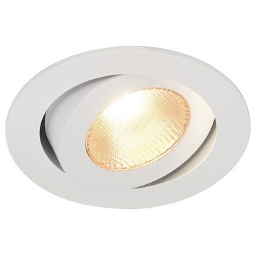 SLV LED Einbauleuchte LED Einbaustrahler Contone, weiß, schwenkbar, 2000K, rund, keine Angabe, Leuchtmittel enthalten: Ja, fest verbaut, LED, warmweiss, Einbaustrahler, Einbauleuchte