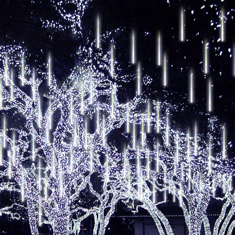 LED Meteorschauer Lichterkette Schneefall 50cm Lichterregen Außen Weihnachtsdeko