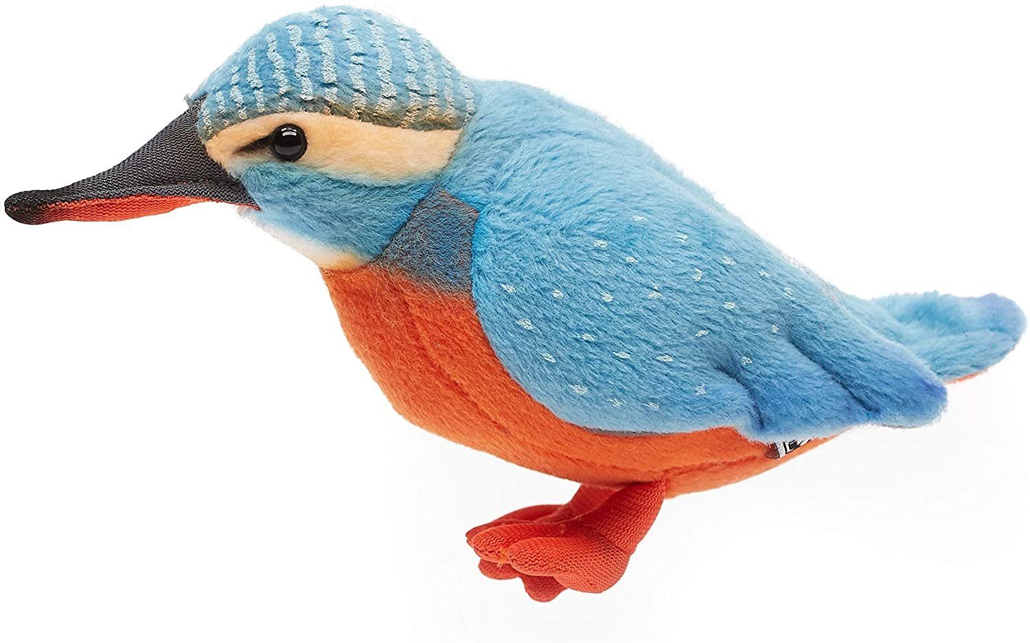 Uni-Toys Kuscheltier Eisvogel - 12 cm (Höhe) - Plüsch-Vogel - Plüschtier, zu 100 % recyceltes Füllmaterial