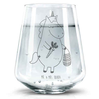 Mr. & Mrs. Panda Glas Einhorn Vegan - Transparent - Geschenk, Spülmaschinenfeste Trinkglser, Premium Glas, Hochwertige Gravur
