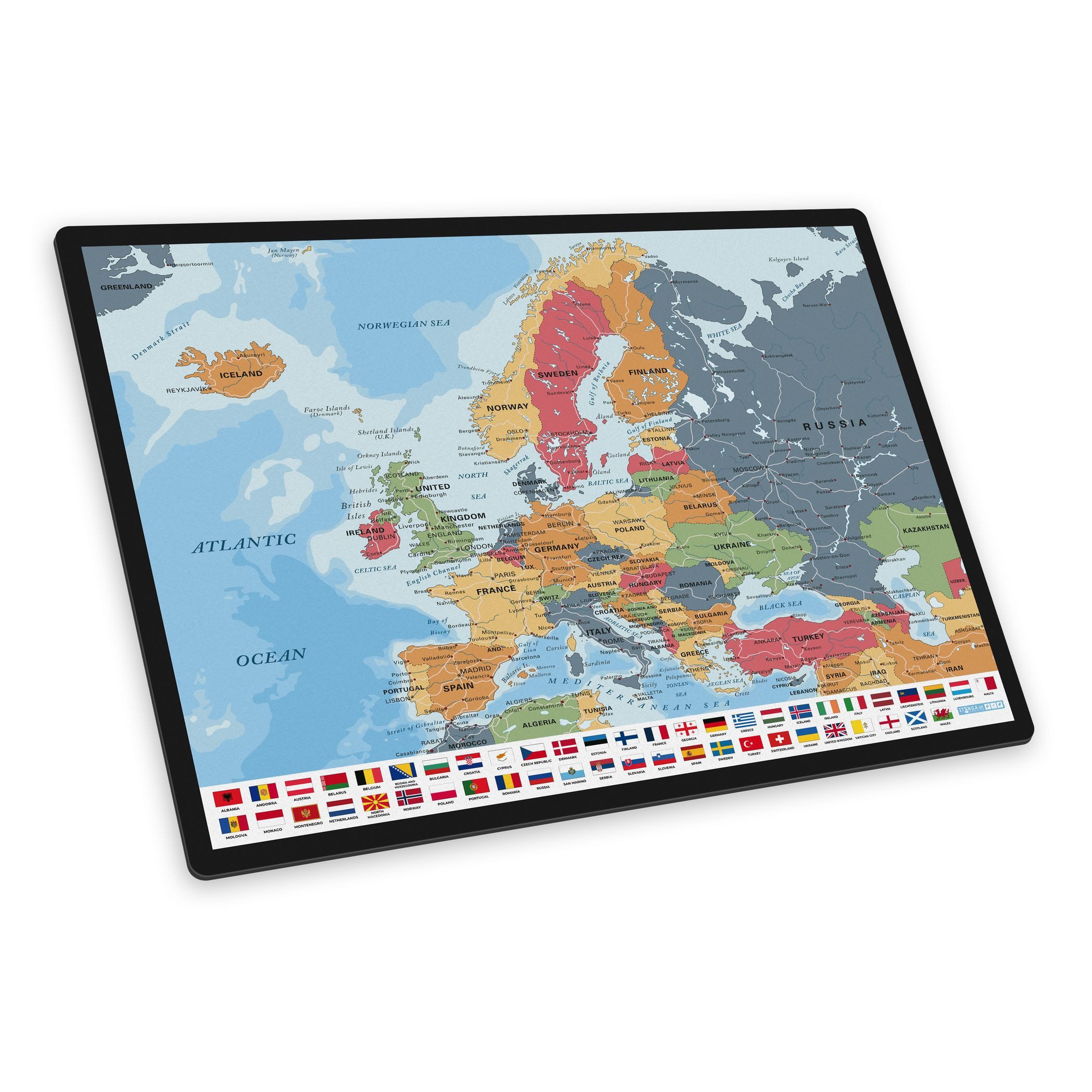Schreibtischunterlage itenga Schreibunterlage V1 Motiv EUROPA - Karte
