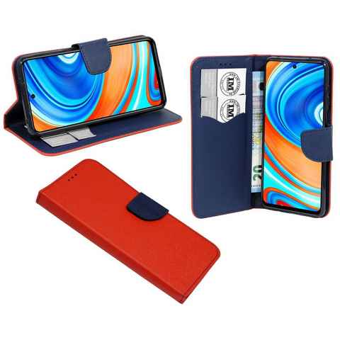 cofi1453 Handyhülle Hülle Tasche für Xiaomi Redmi Note 9 Pro, Kunstleder Schutzhülle Handy Wallet Case Cover mit Kartenfächern, Standfunktion Schwarz