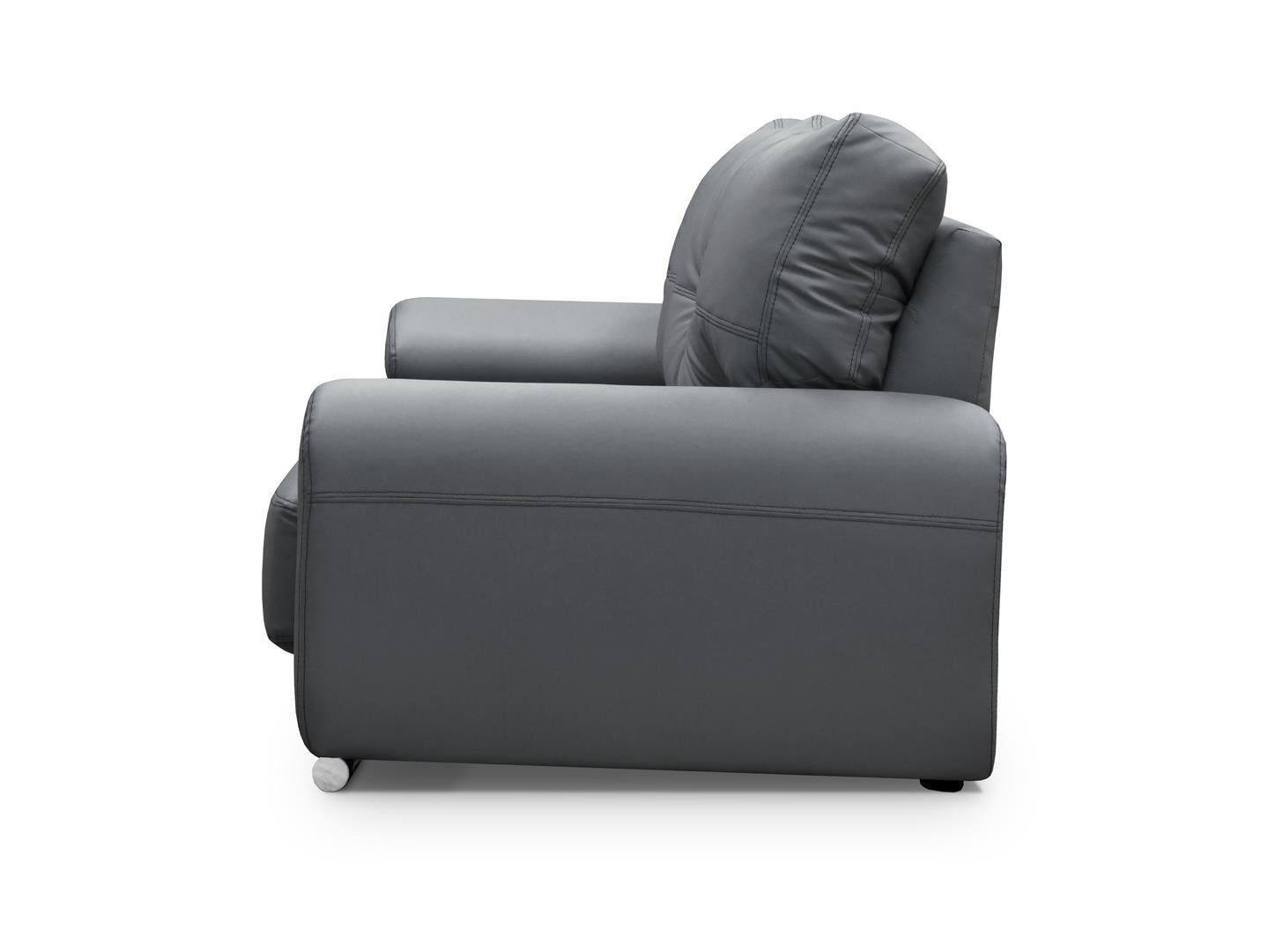 Sofa Couch Beautysofa Dreisitzer Sofa Neu 04) OMEGA Grau (dolaro