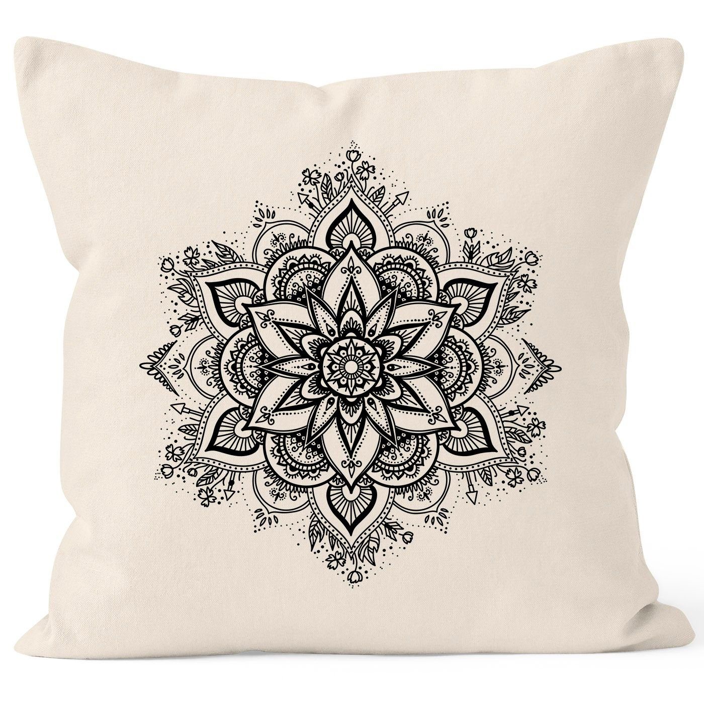 Autiga Kissenbezug natur Deko-Kissen Bohemian Dekokissen Mandala Ornament Kissen-Hülle Autiga® Ethno Boho