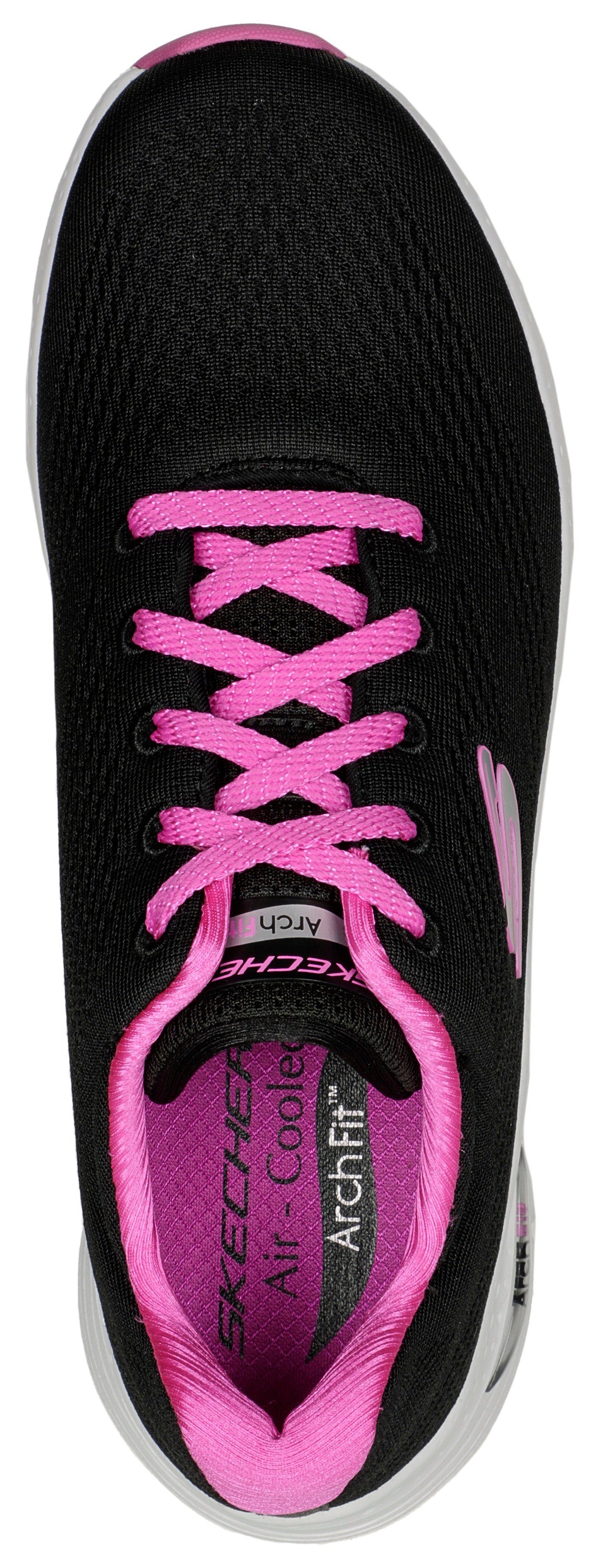 Skechers ARCH FIT Sneaker mit Logo-Emblem seitlichem schwarz-fuchsia