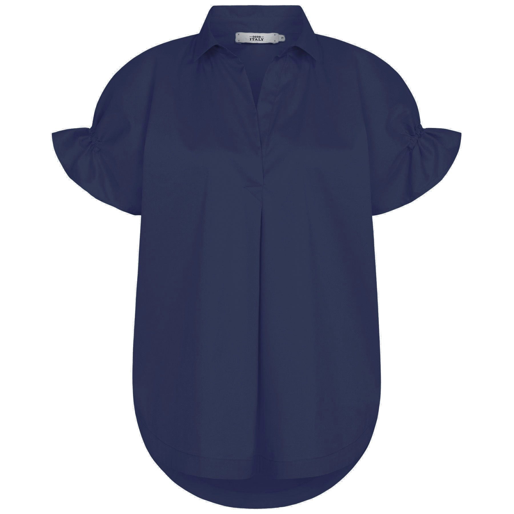 0039 Italy Langarmbluse 0039 ITALY Bluse DERRY FANCY mit Baumwolle - Insignia Blue