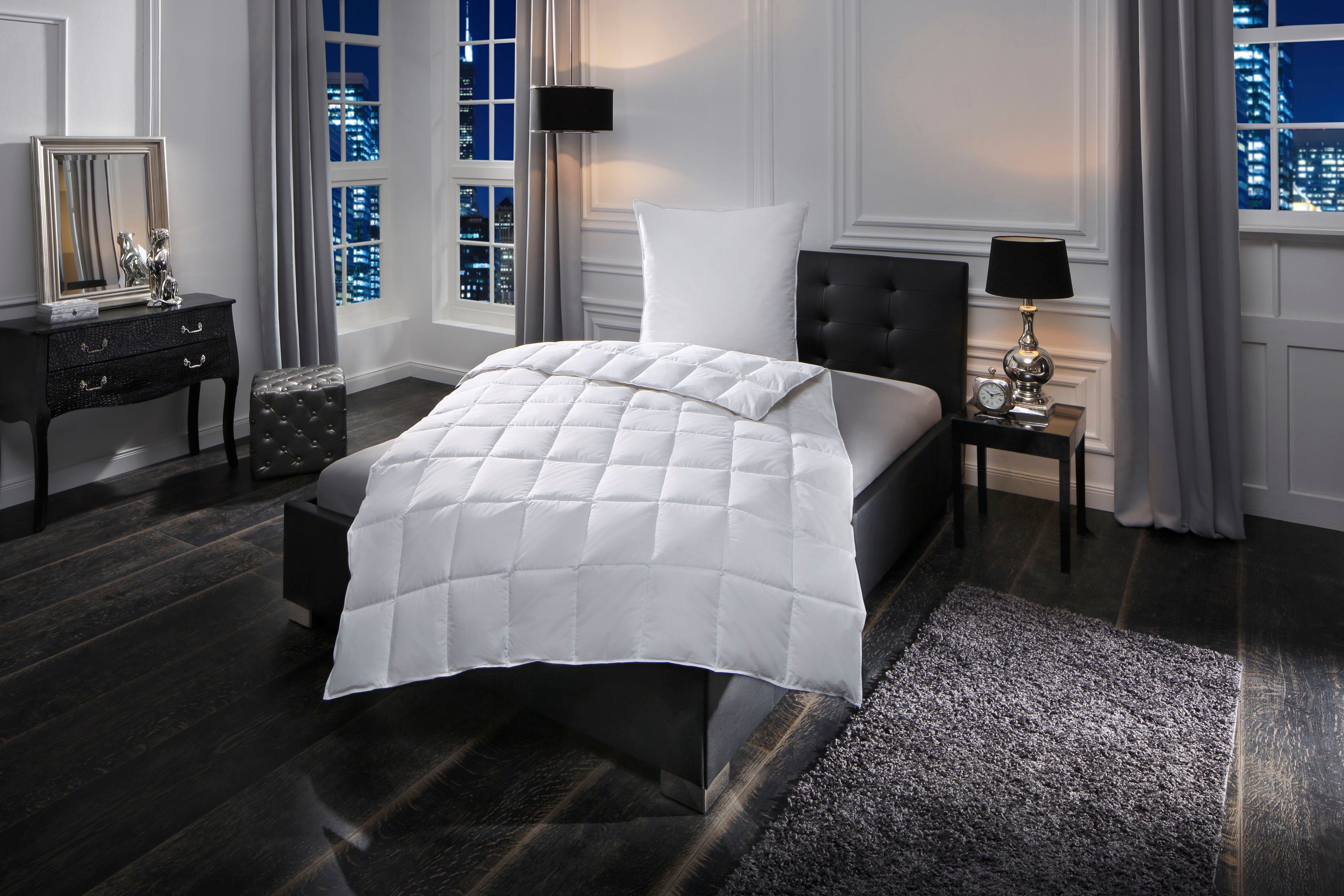 Älgdröm Daunenbettdecke Lasse, Bettdecke 135x200 cm, 155x220 cm und weitere Größen, Füllung: 100% Daunen, Bezug: 100% Baumwolle, Bettdecken, Sommer, Winter, Decke ist Made in Green zertifiziert