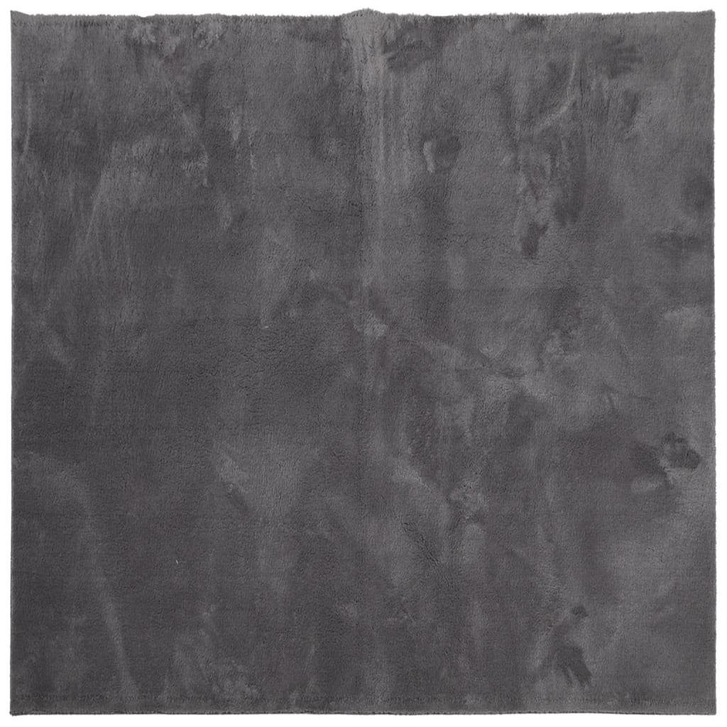 vidaXL Teppich Teppich HUARTE Kurzflor Weich und Waschbar Anthrazit 200x200 cm, Quadrat, Höhe: 200 mm