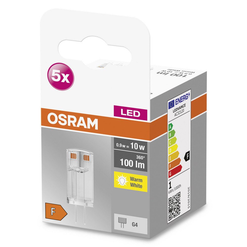 Osram LED-Leuchtmittel OSRAM HOMELIGHTING 4058075758001 LED EEK F (A - G) G4 0.9 W = 10 W Wa