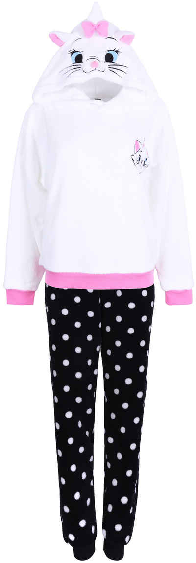 Sarcia.eu Pyjama Disney Katze Marie Pyjama/Schlafanzug für Damen, warm, weiß-schwarz XL