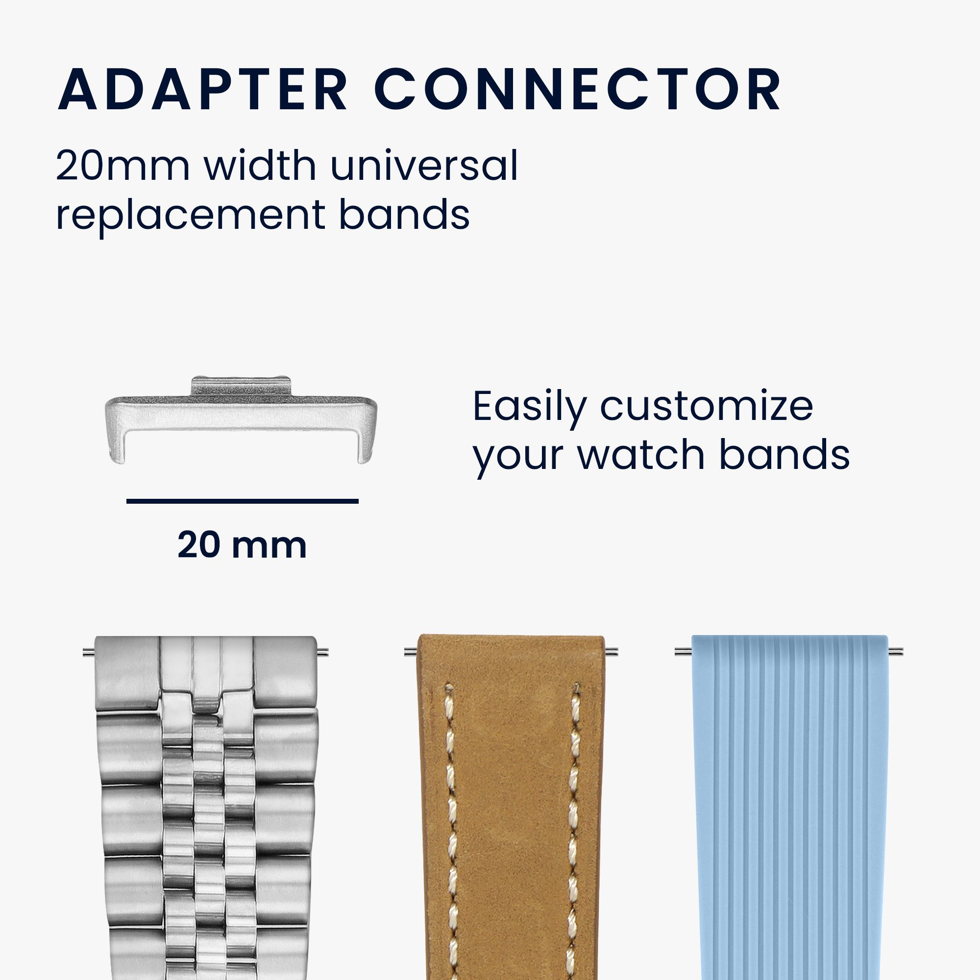 kwmobile Adapter mit 20mm Bandbreite Huawei Watch Fit 3 / Fit 4 Smartwatch, 4-tlg., Uhrenarmband Smartwatch Armband Anschlussadapter Set aus Metall