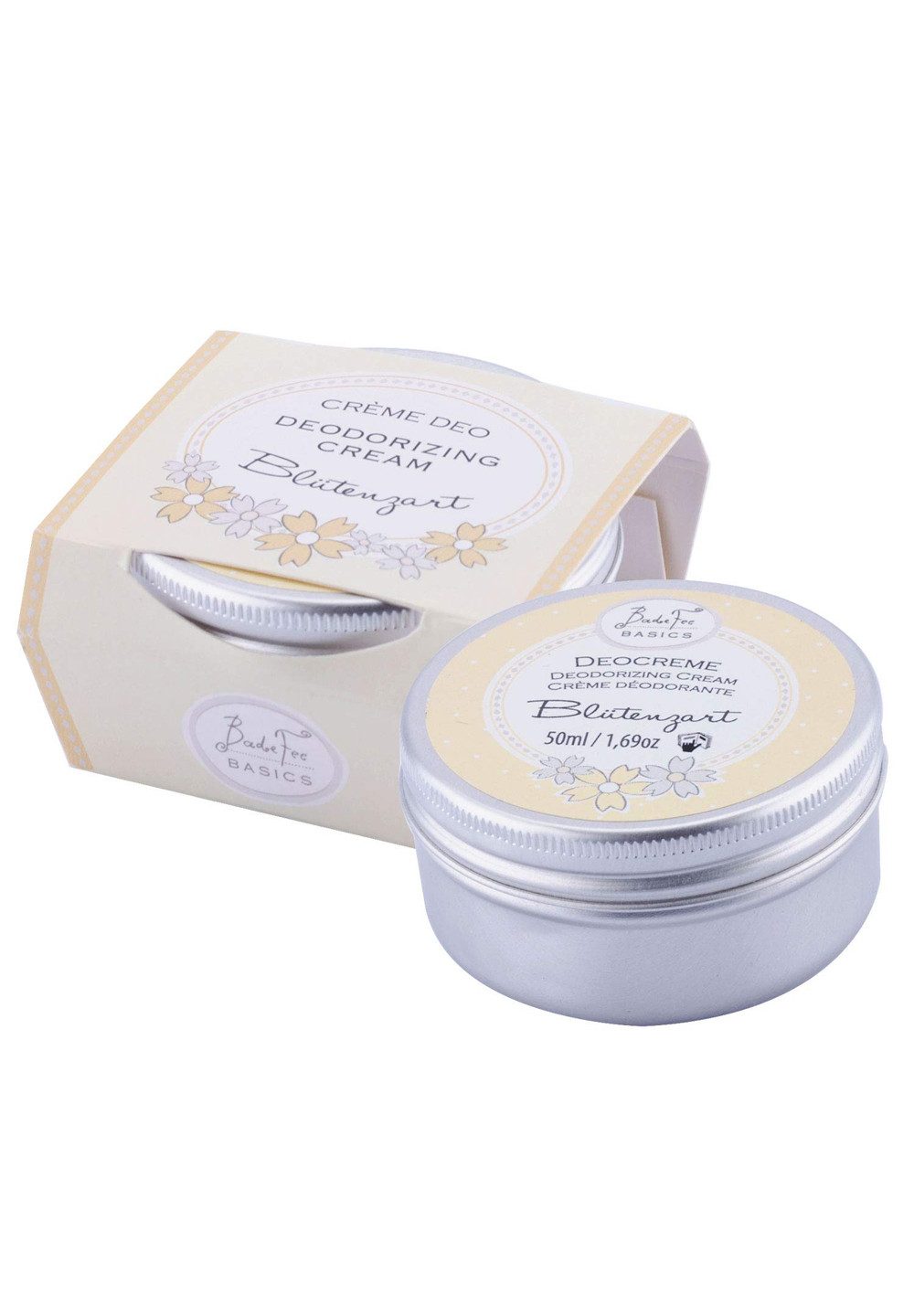 Badefee Deo-Creme Blütenzart, 1-tlg., Deo Creme mit Sheabutter, Kokos- und Mandelöl 50 ml