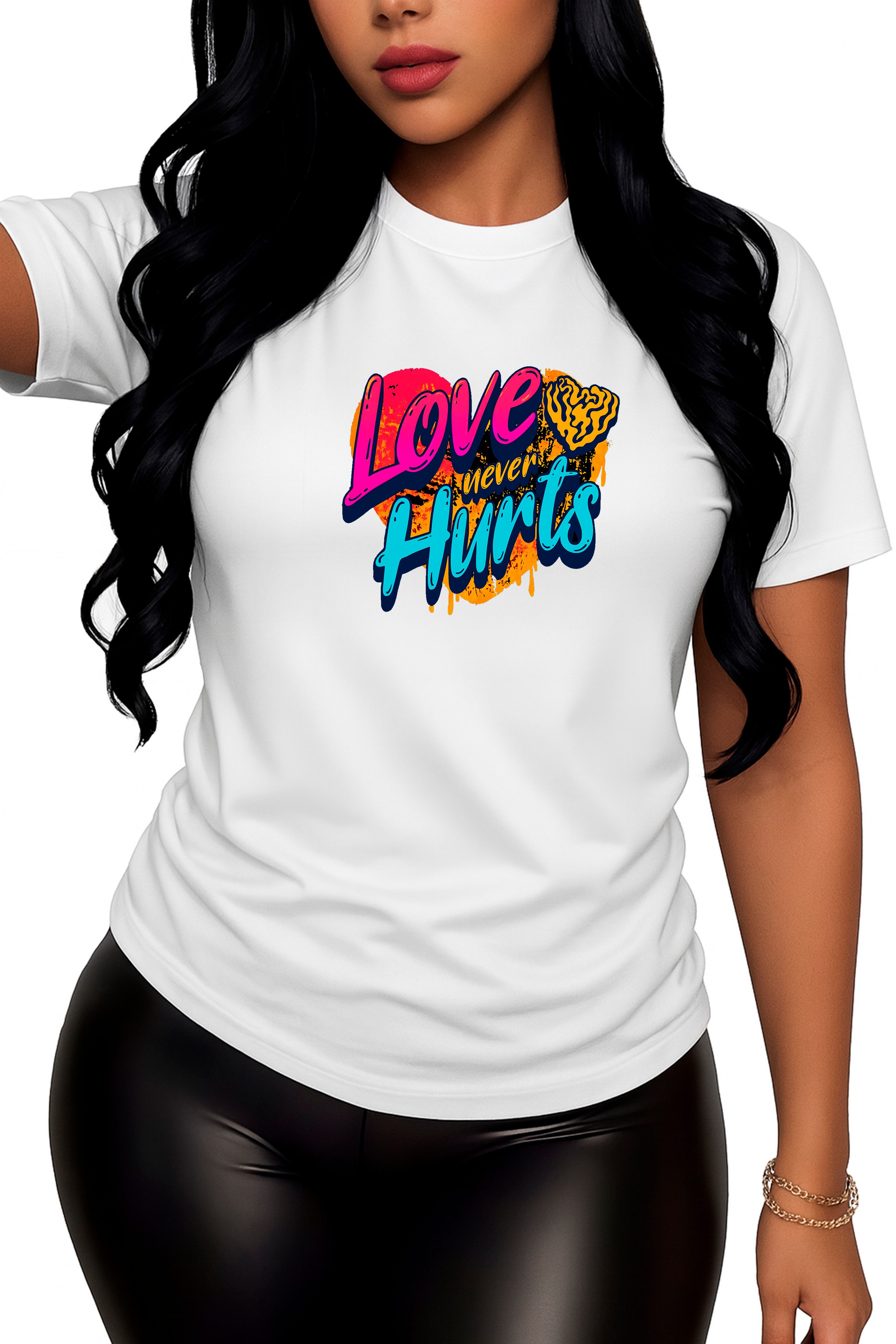 Banco T-Shirt Damen Kurzarm Rundhals Sommer Love Liebe Herz Hochwertiger Pr günstig online kaufen
