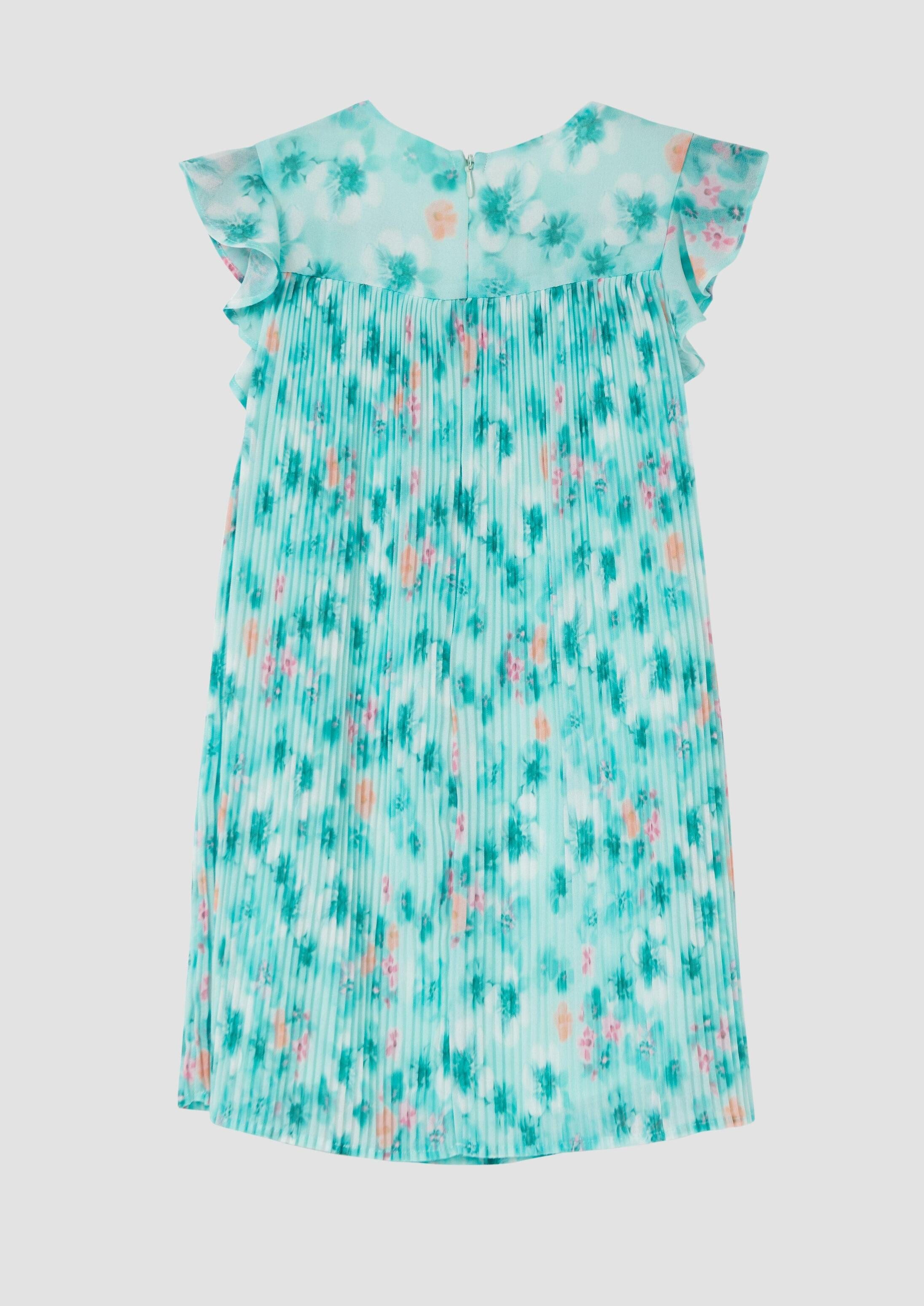 s.Oliver Minikleid Kleid Kurzes Kleid mit Volantärmeln und Plissee