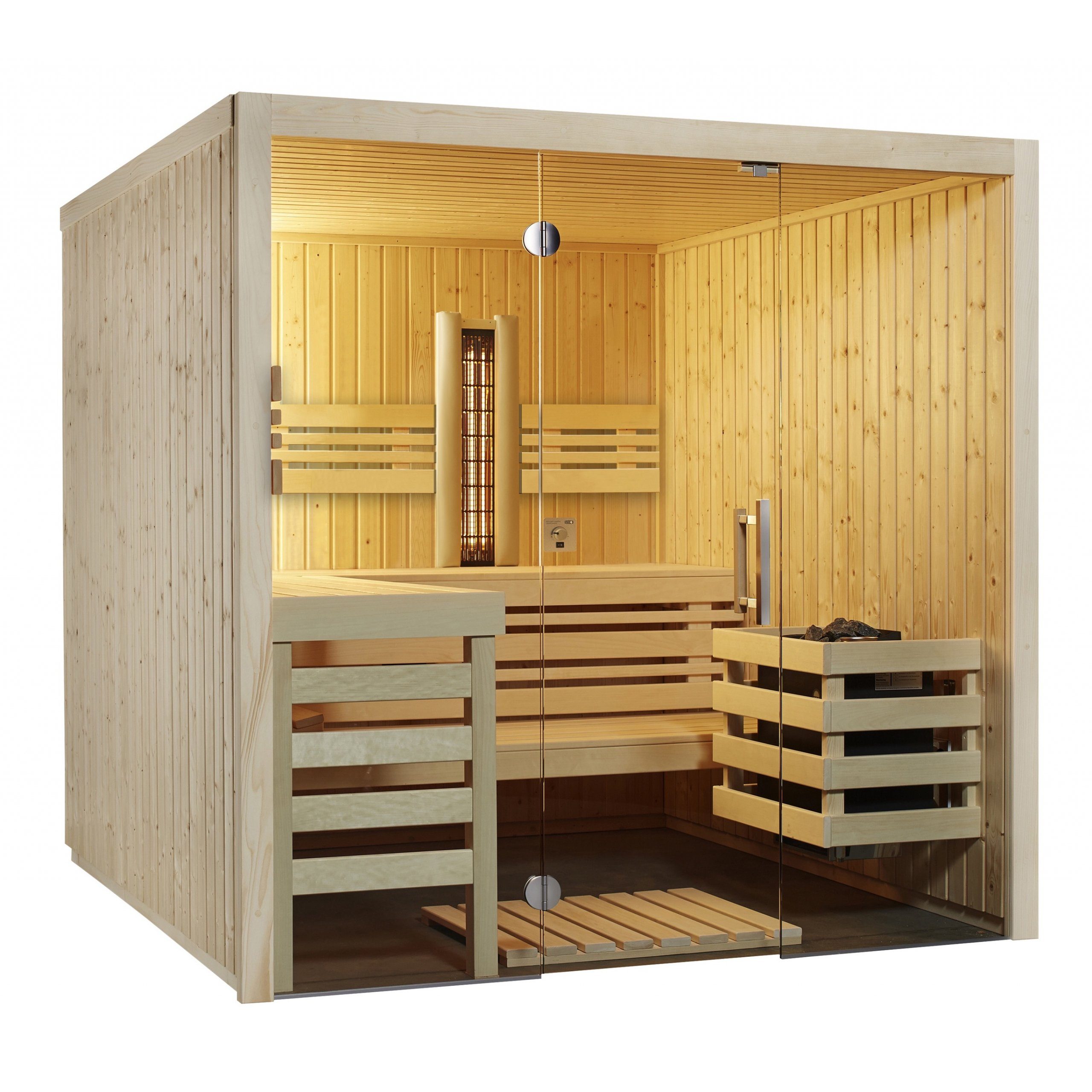 Infraworld Sauna Infraworld Sauna Panorama Complete Fichte 210x210x203cm mit