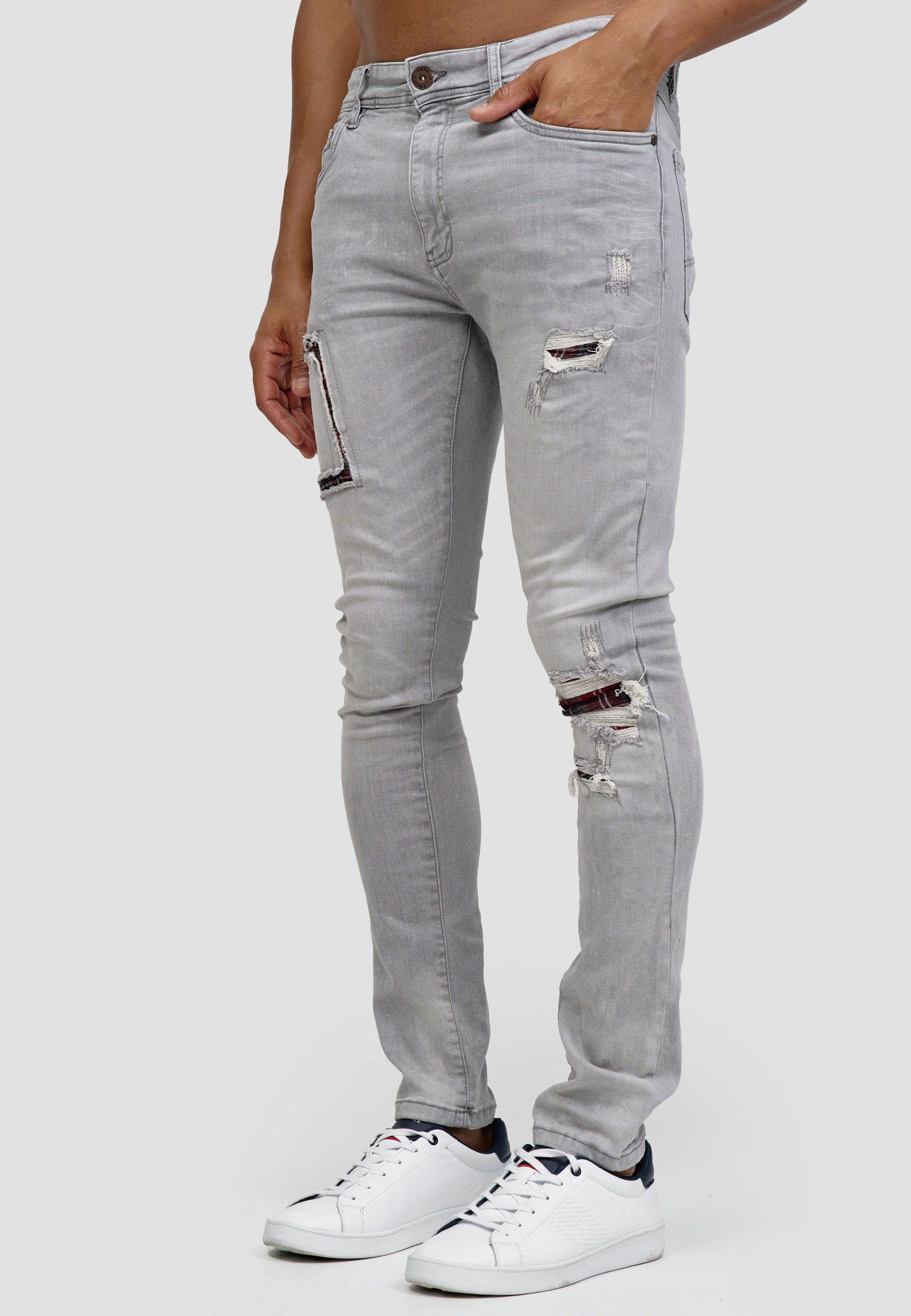 Indicode Slim-fit-Jeans Compton Vintage Grey