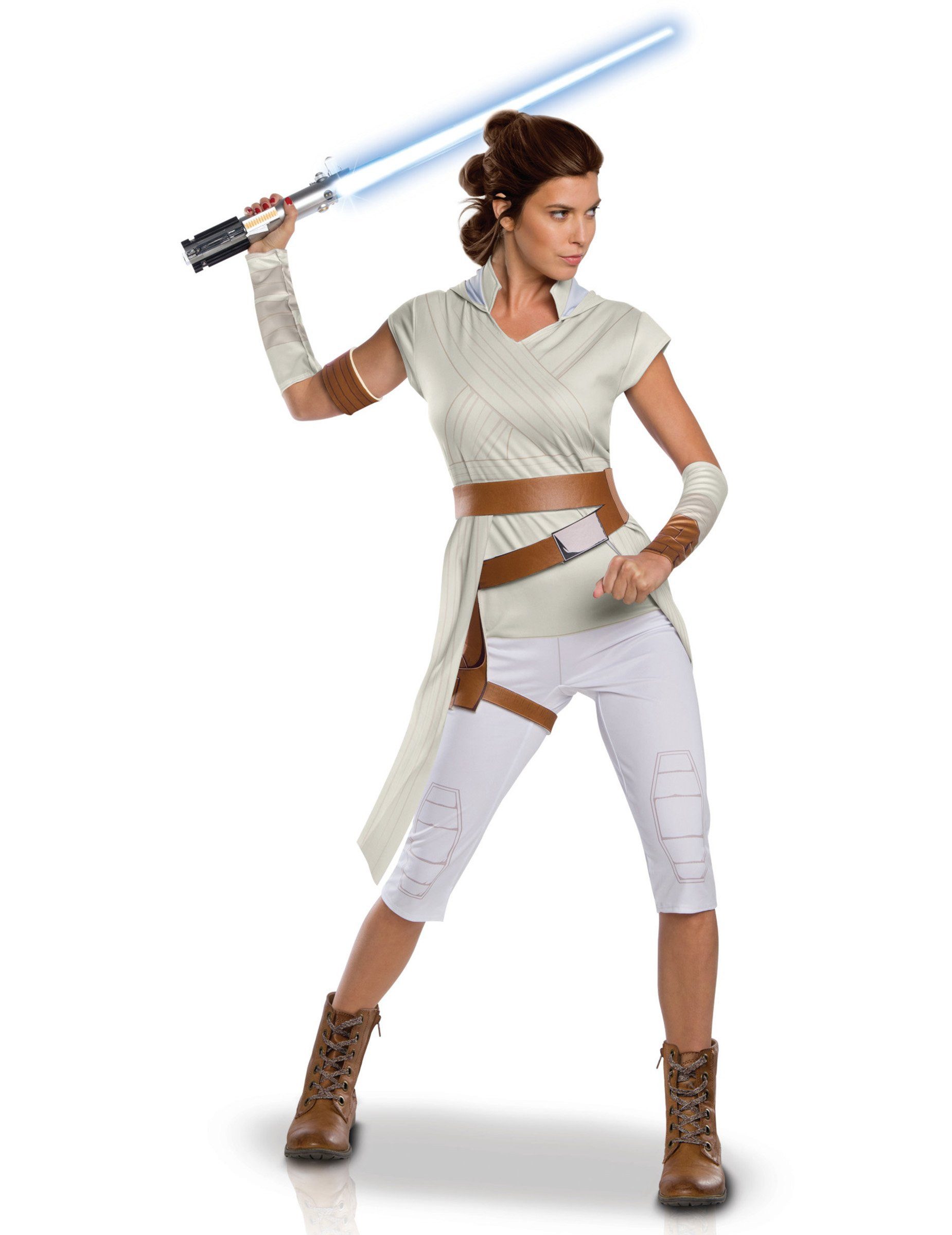 Kostüm Rey-Kostüm für Damen Star Wars Der Aufstieg der Skywalkers weiss-braun