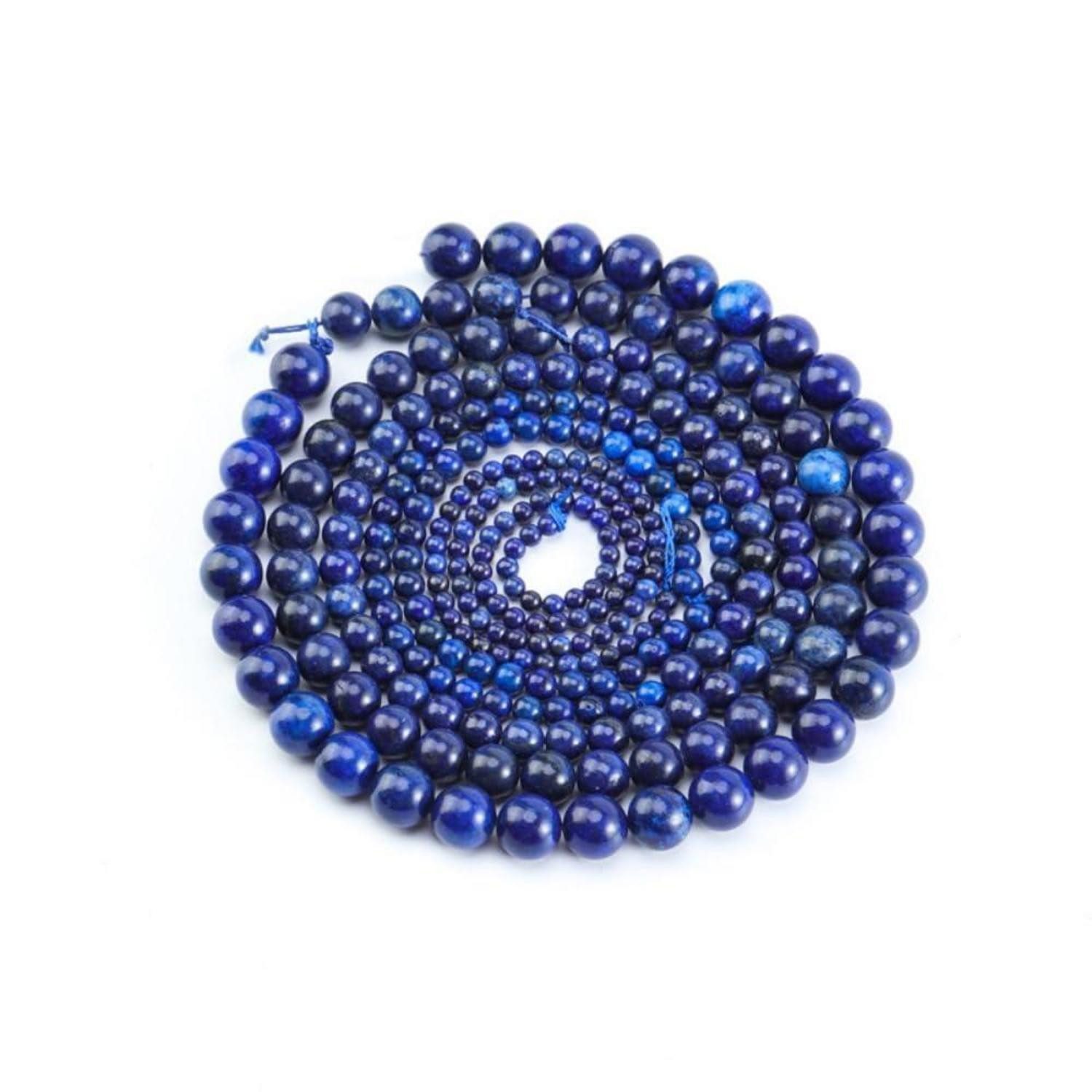 LuxusKollektion Bastelperlen Lapislazuli Perlen 10mm Natur Dunkelblau Glatt, (35-tlg)