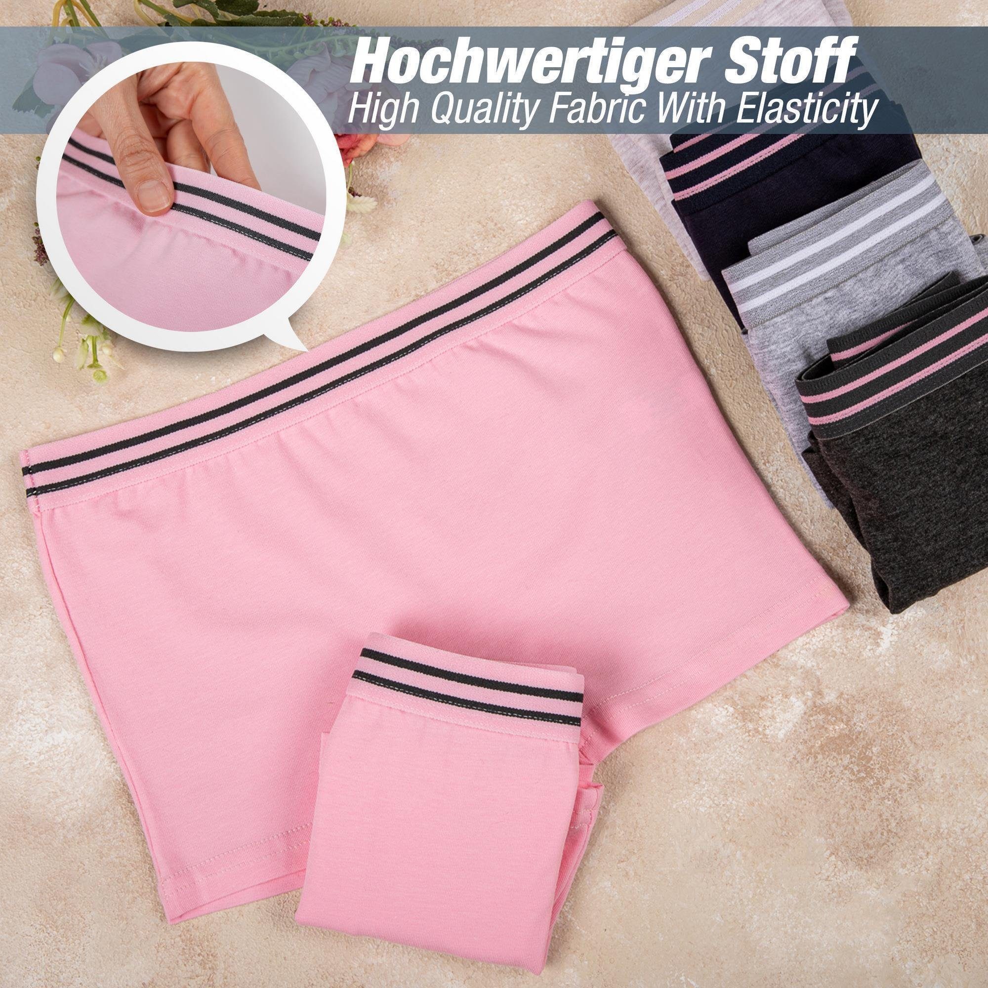 10-St) Panty Mädchen Baumwolle - LOREZA Pantys Gummiband Streifen (Spar-Packung, 10 Unterwäsche