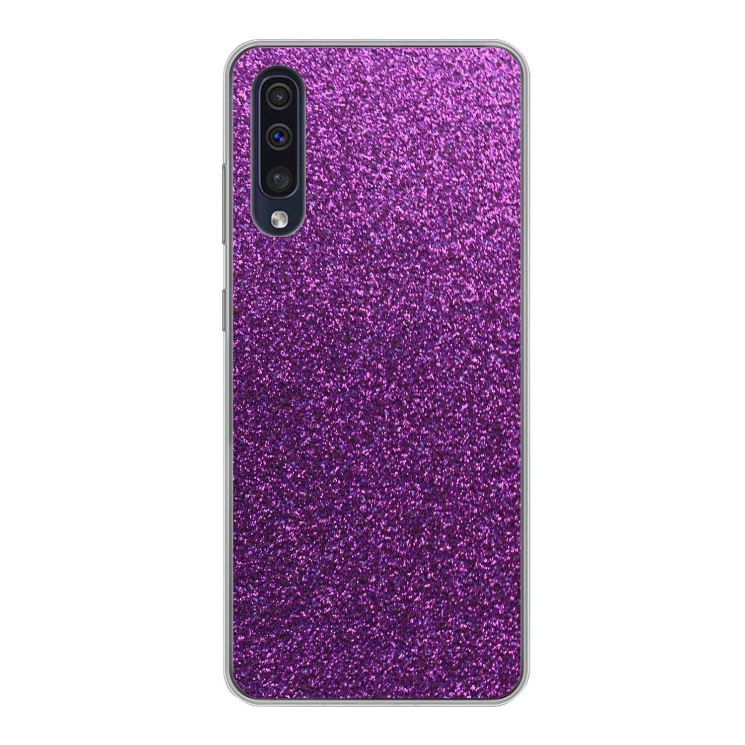 MuchoWow Handyhülle für Samsung Galaxy A30s Glitzer - Rosa - Design - Abstrakt, Smartphone-Bumper, Print, Handy Schutzhülle Dünn