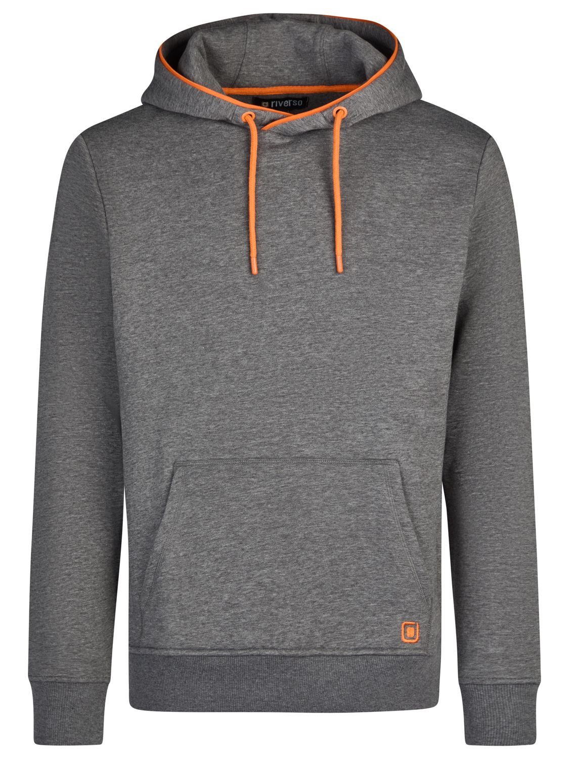 riverso Kapuzenpullover Herren Hoodie RIVSandro Regular Fit Longsleeve Sweatshirt mit Cross-Over-Kragen und Kängurutasche
