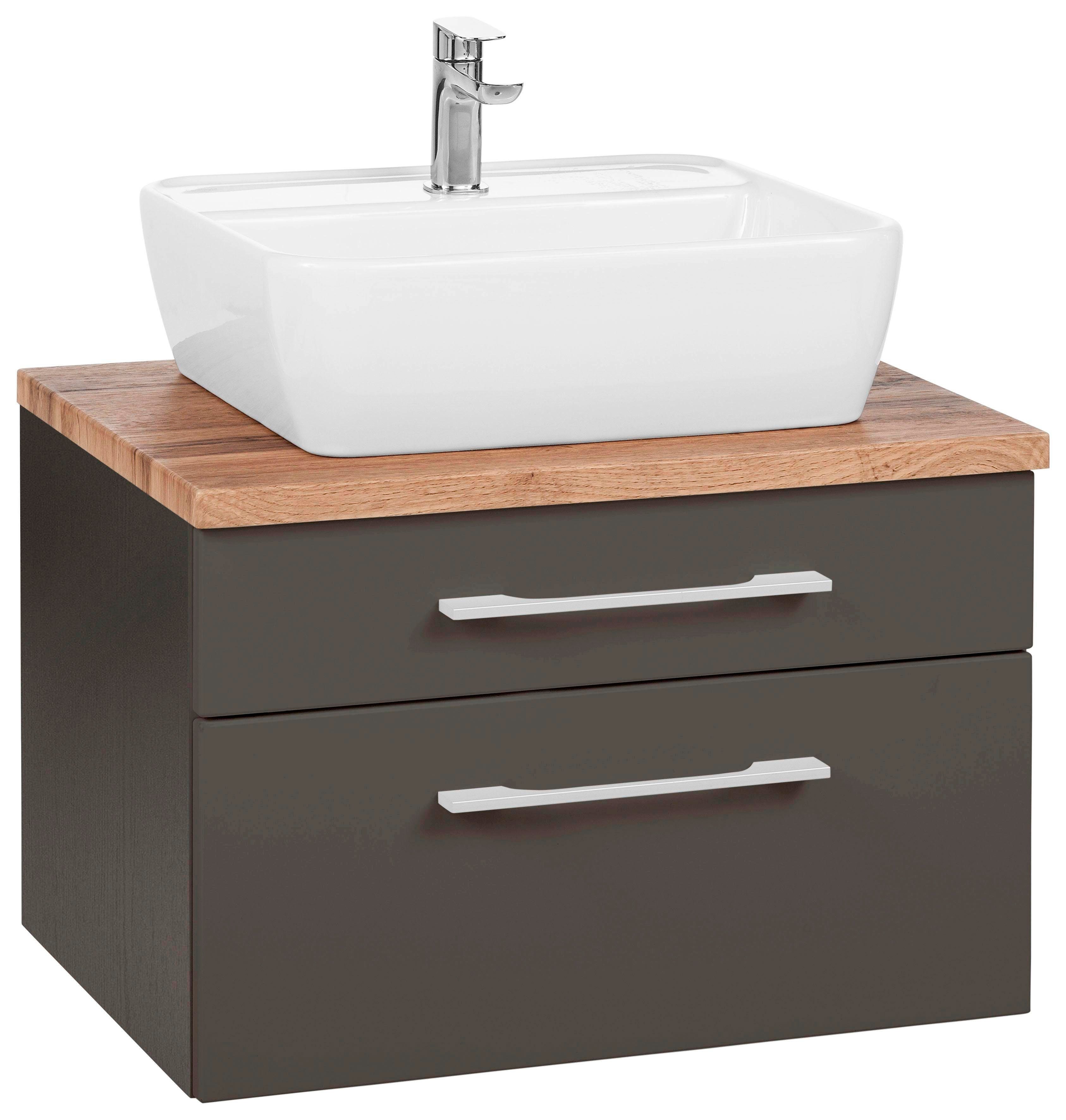 welltime Waschbeckenunterschrank Davos Badmöbel, Waschtisch inkl. Waschbecken, Breite 60 cm