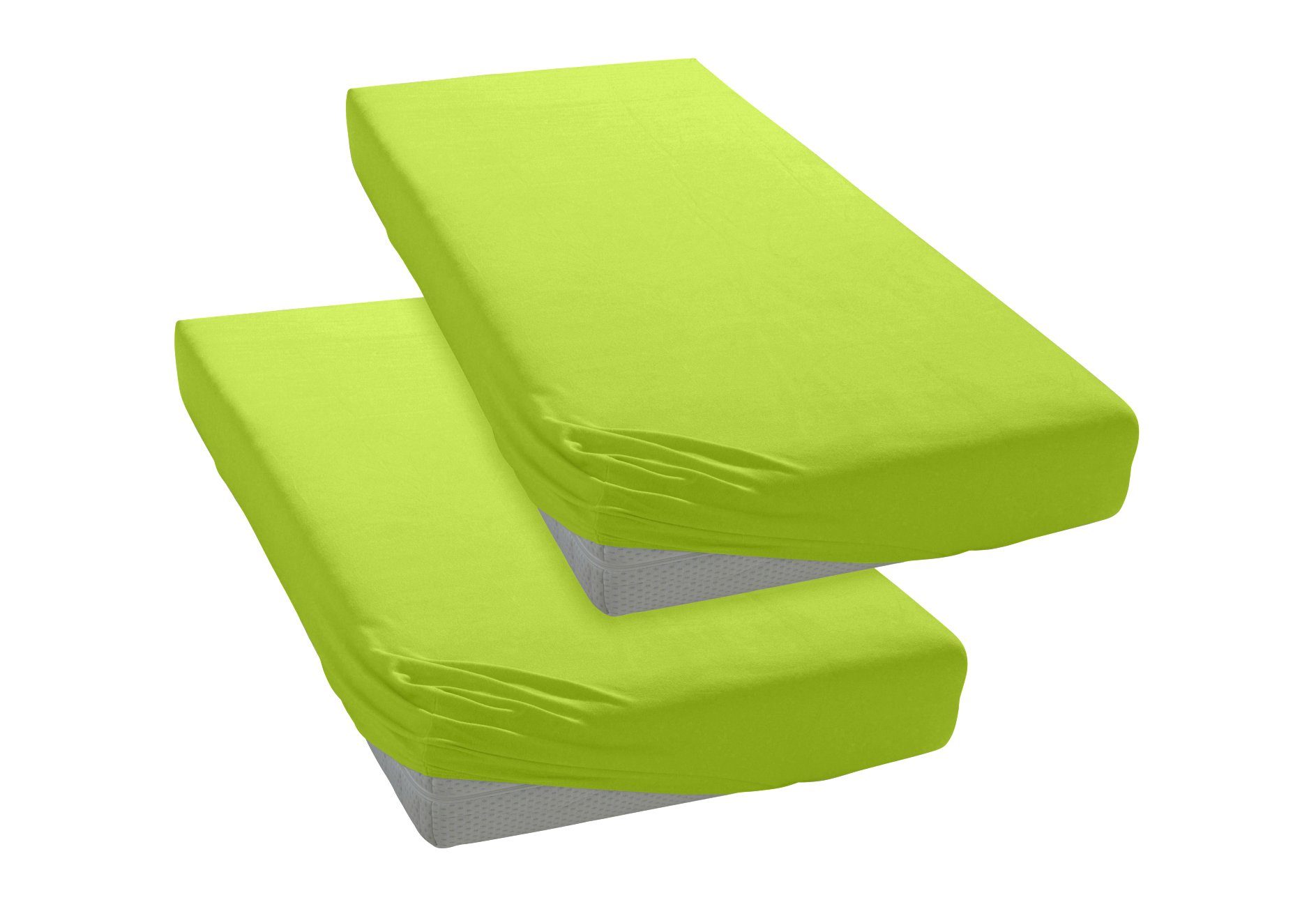 OTTO home Spannbettlaken BLACKBERRY 100% Baumwolle, Jersey, Gummizug: rundum, (2 Stück), für hohe Matratzen bis 28 cm, Bettlaken, Spannbetttuch, pflegeleicht