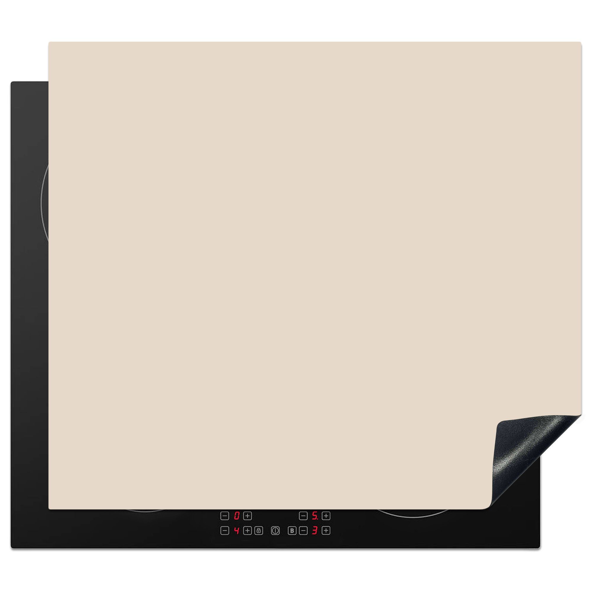 MuchoWow Herd-Abdeckplatte Beige - Unifarben, Vinyl, (1 tlg), Cerankochfeld Abdeckung, Herd Abdeckplatten Vinyl, 58.3x51.3 cm