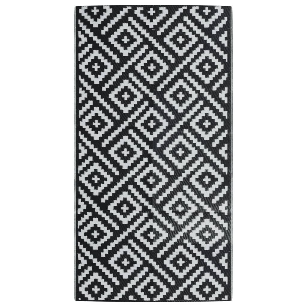 vidaXL Outdoorteppich Outdoor-Teppich Weiß und Schwarz günstig online kaufen