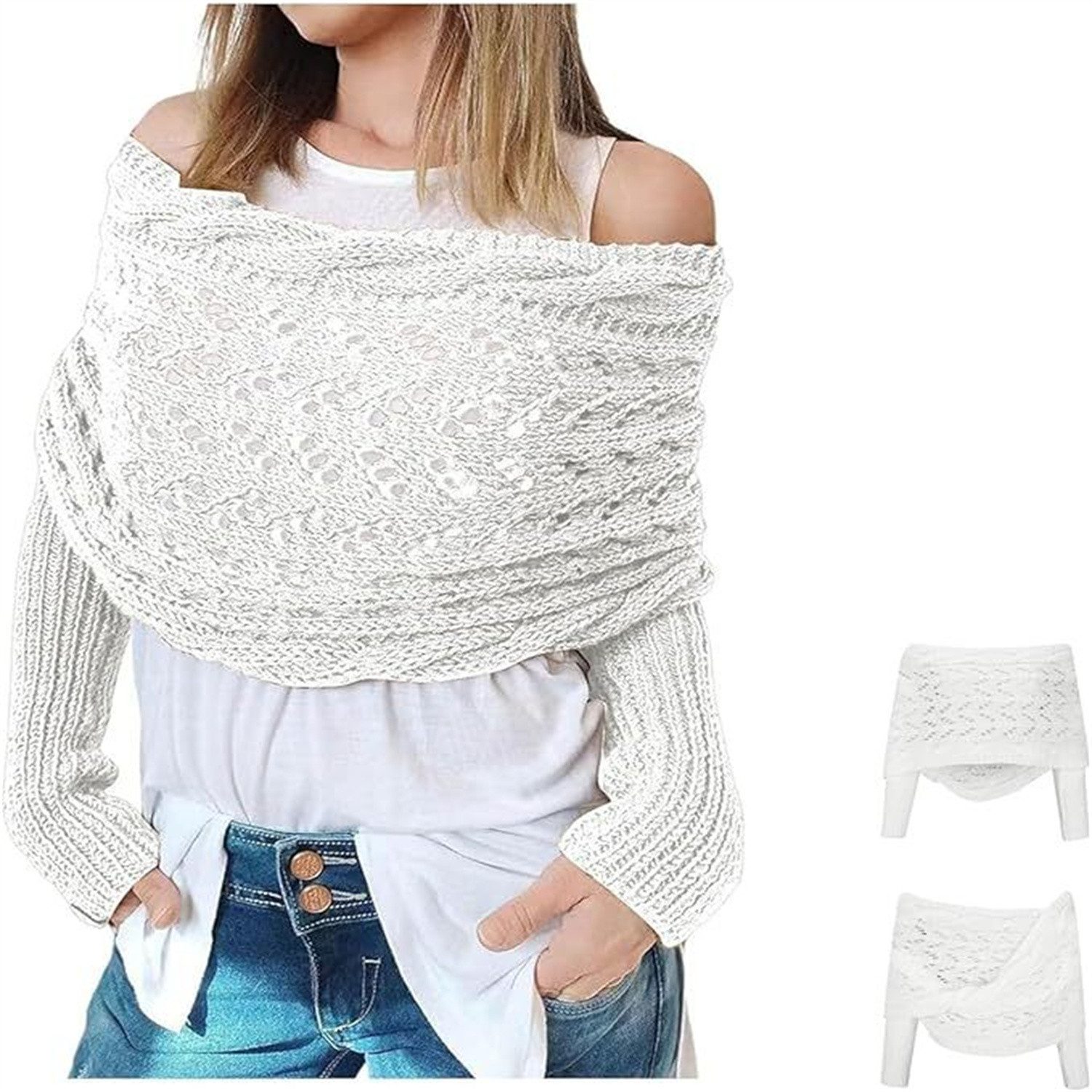 autolock Strickponcho Multifunktionaler Schal mit Ärmeln,Gestrickter günstig online kaufen