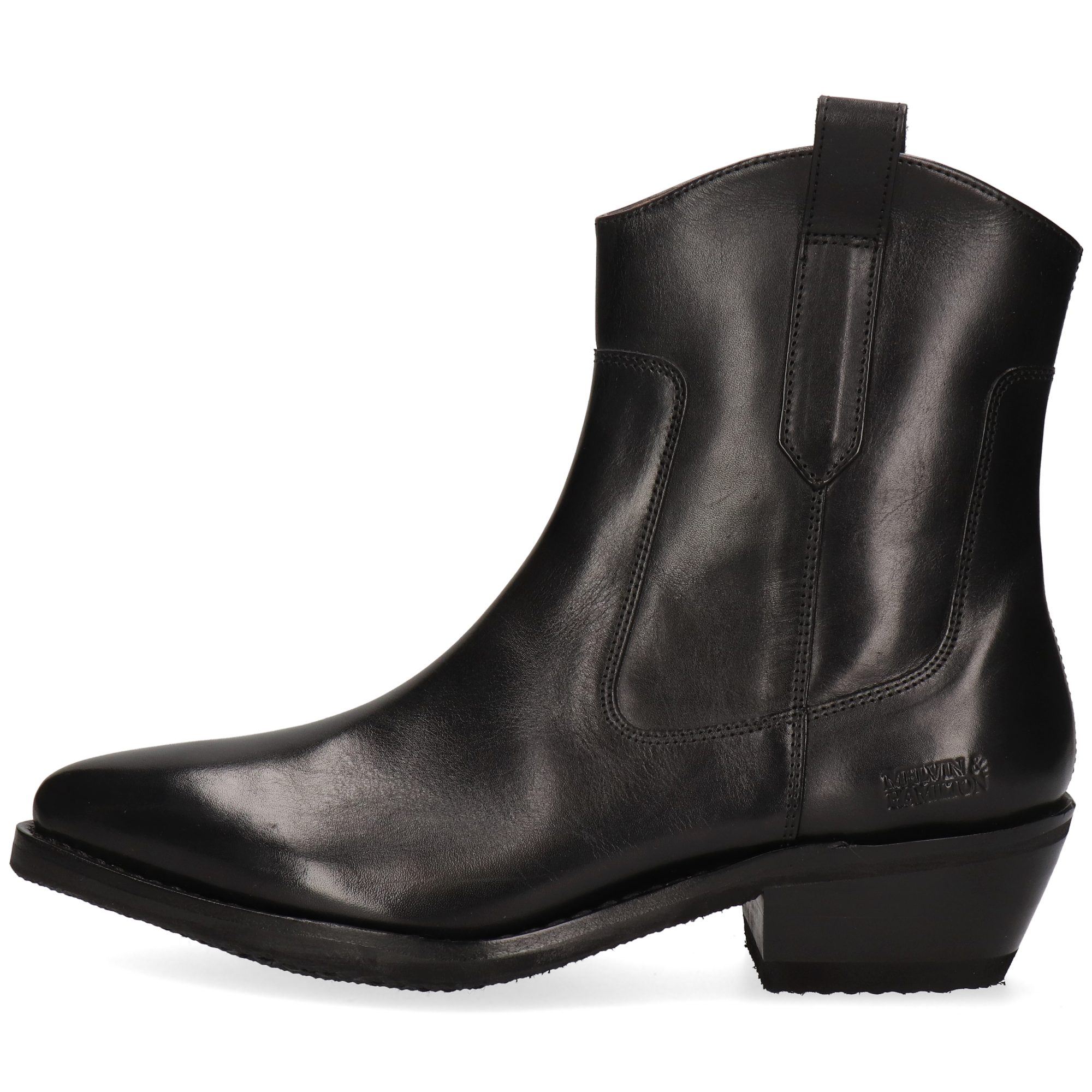 Melvin & Hamilton Melody 2 Leder-Western Boots für Damen Stiefelette Kubanischer Absatz, Echtes Leder, Vegetabile Gerbung