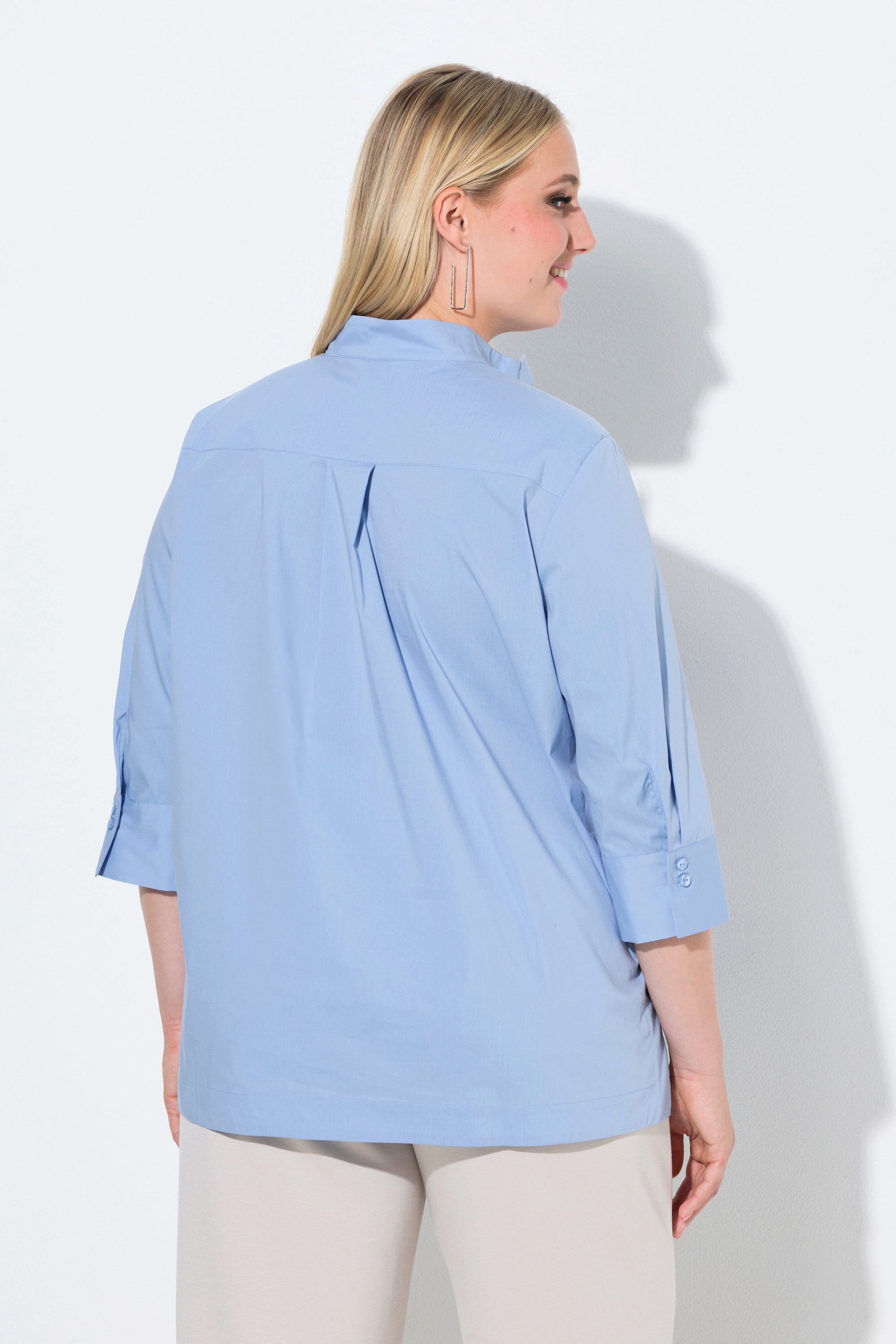 Ulla Popken Hemdbluse Bluse Blende Stehkragen 3/4-Arm – Bild 3 von 4